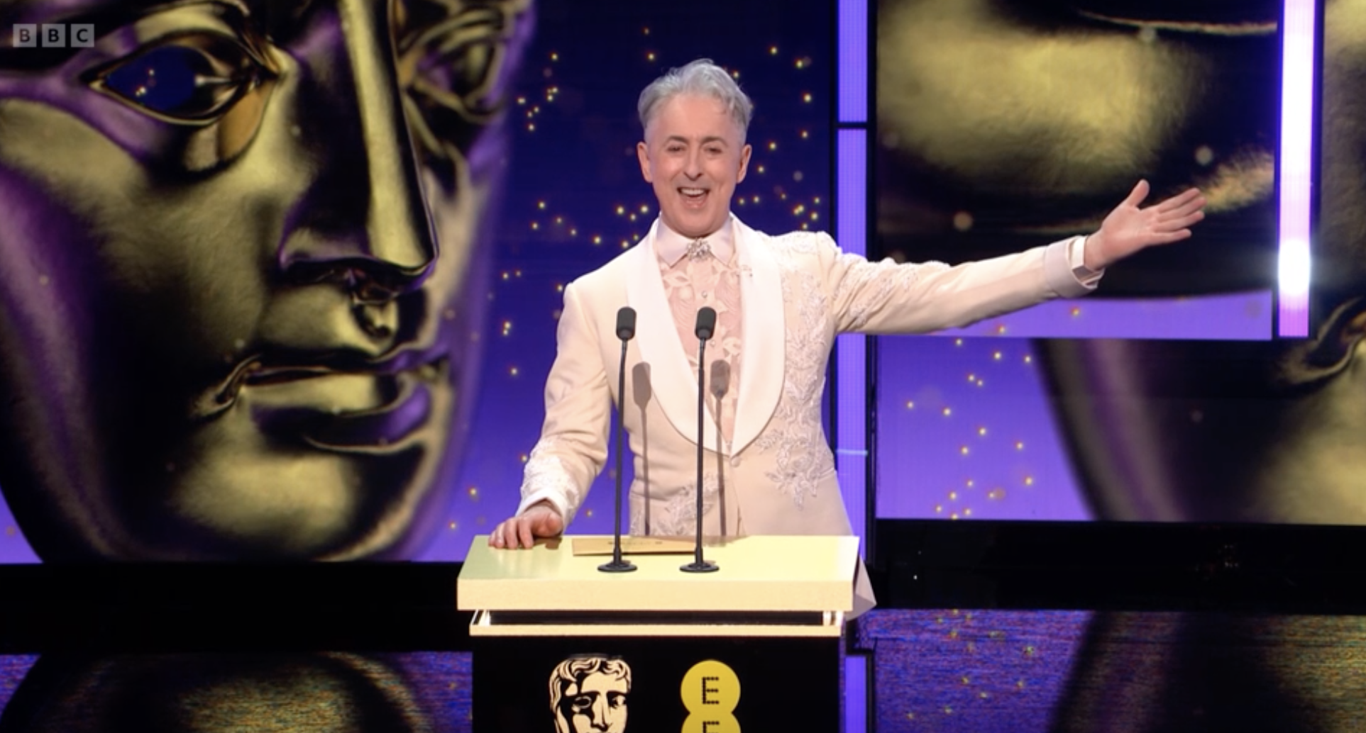 <p>Alan Cumming hosting the Baftas</p>