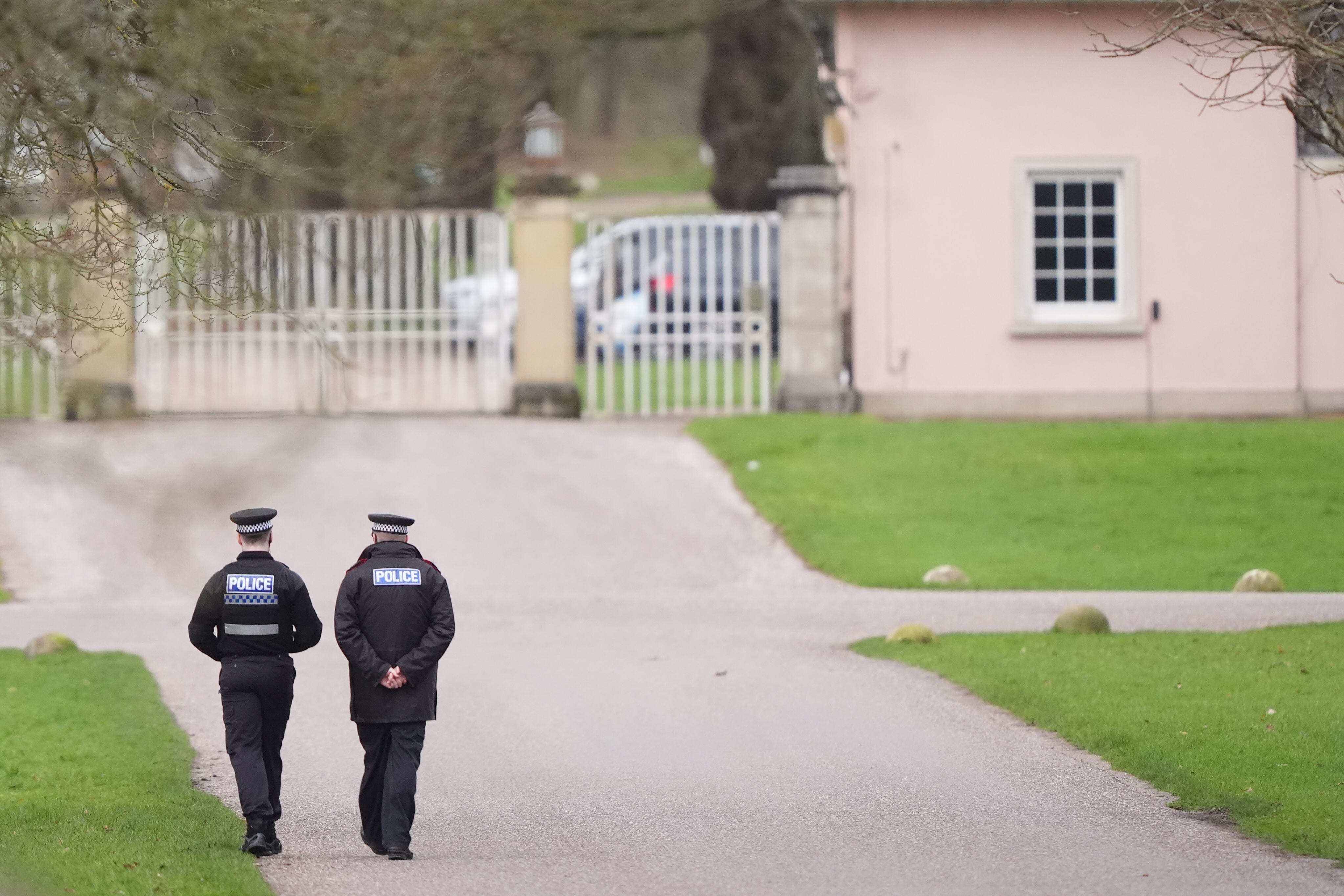 Police searches are expected to continue at Royal Lodge following the arrest of Andrew Mountbatten-Windsor (Jonathan Brady/PA)