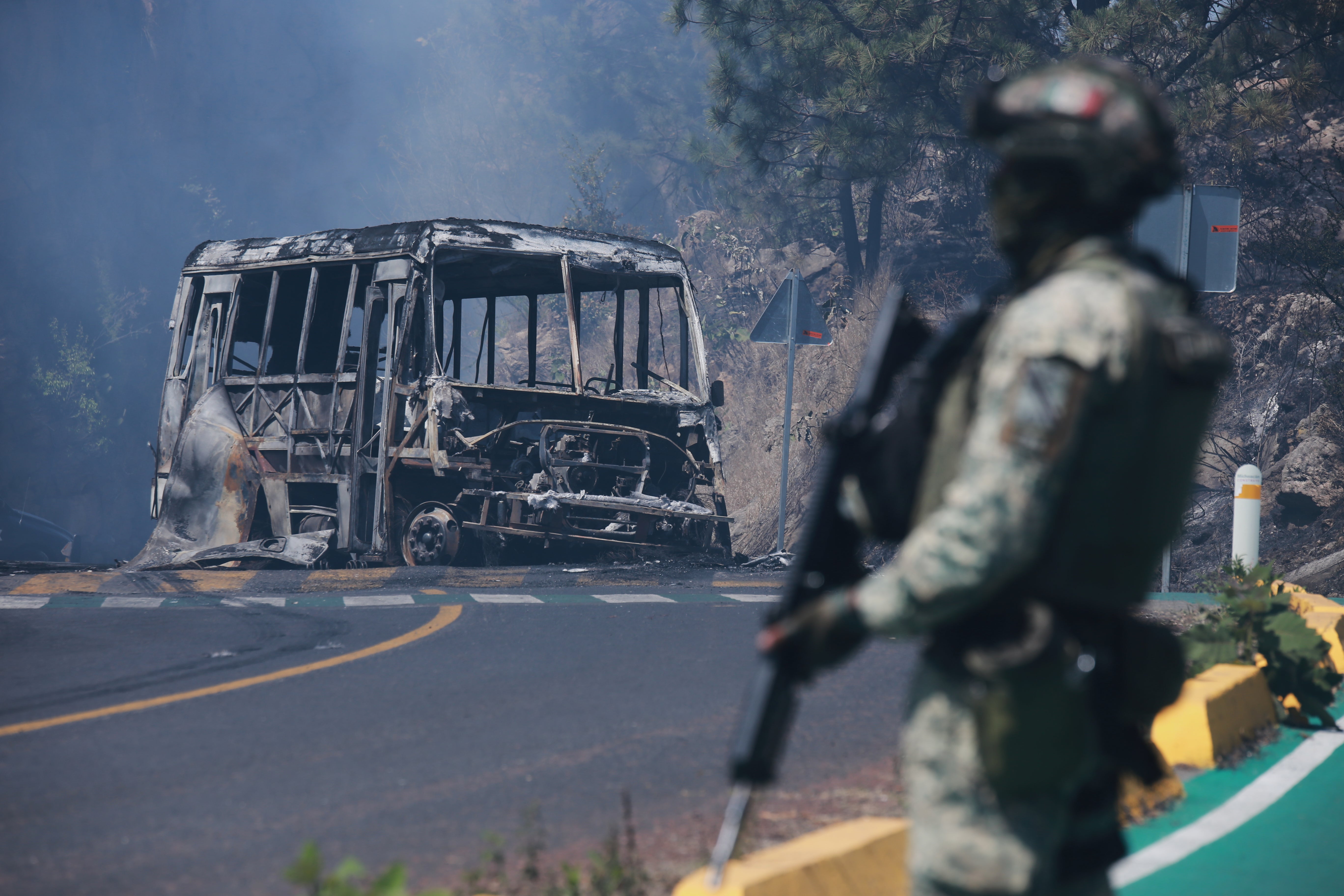 <p>Violence broke out near Guadalajara on Sunday</p>