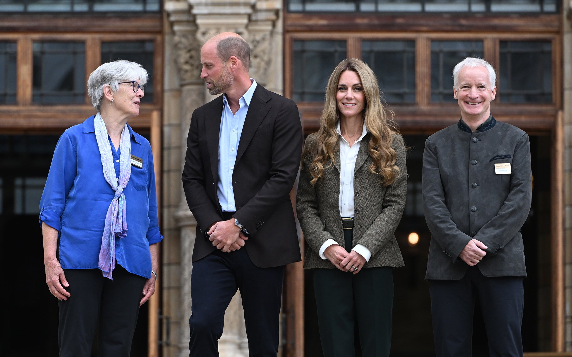 Doug Gurr, right, with the Prince and Princess of Wales and botanist Dr Sandy Knapp at the Natural History Museum’s newly transformed gardens in London in September 2025 (Eddie Mulholland/Daily Telegraph/PA)