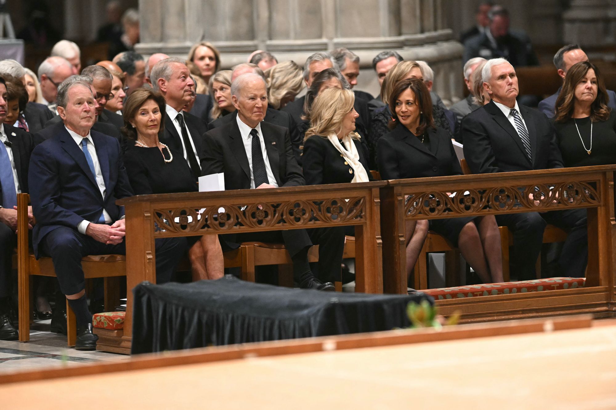 Biden attending the funeral of former Vice President Dick Cheney in November 2025