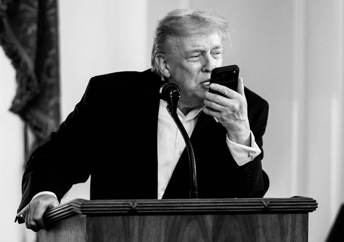 Trump was photographed calling the men’s hockey team following their triumph