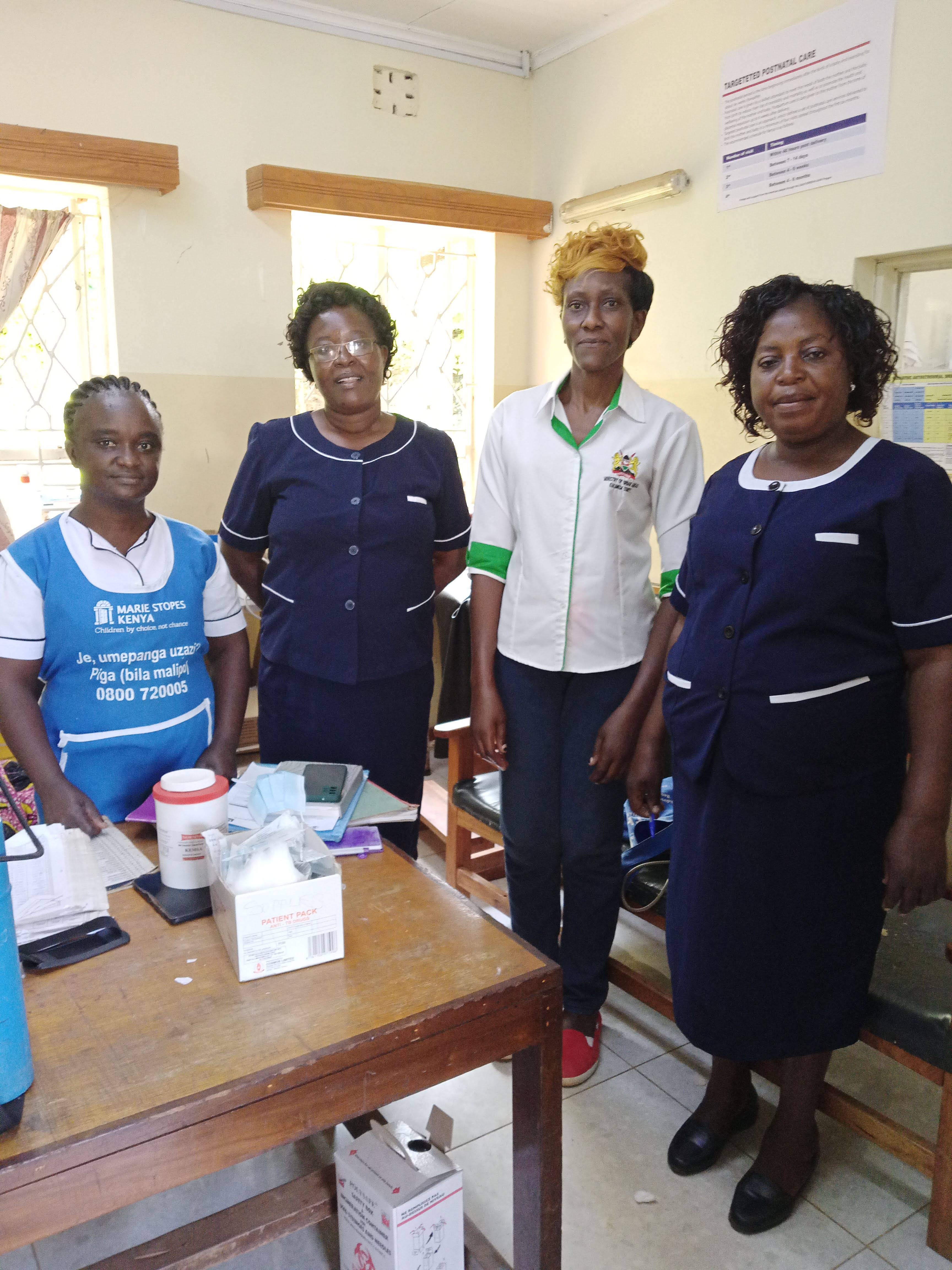 Kristine and other Community Health Volunteers (CHVs) at work in Kakamega