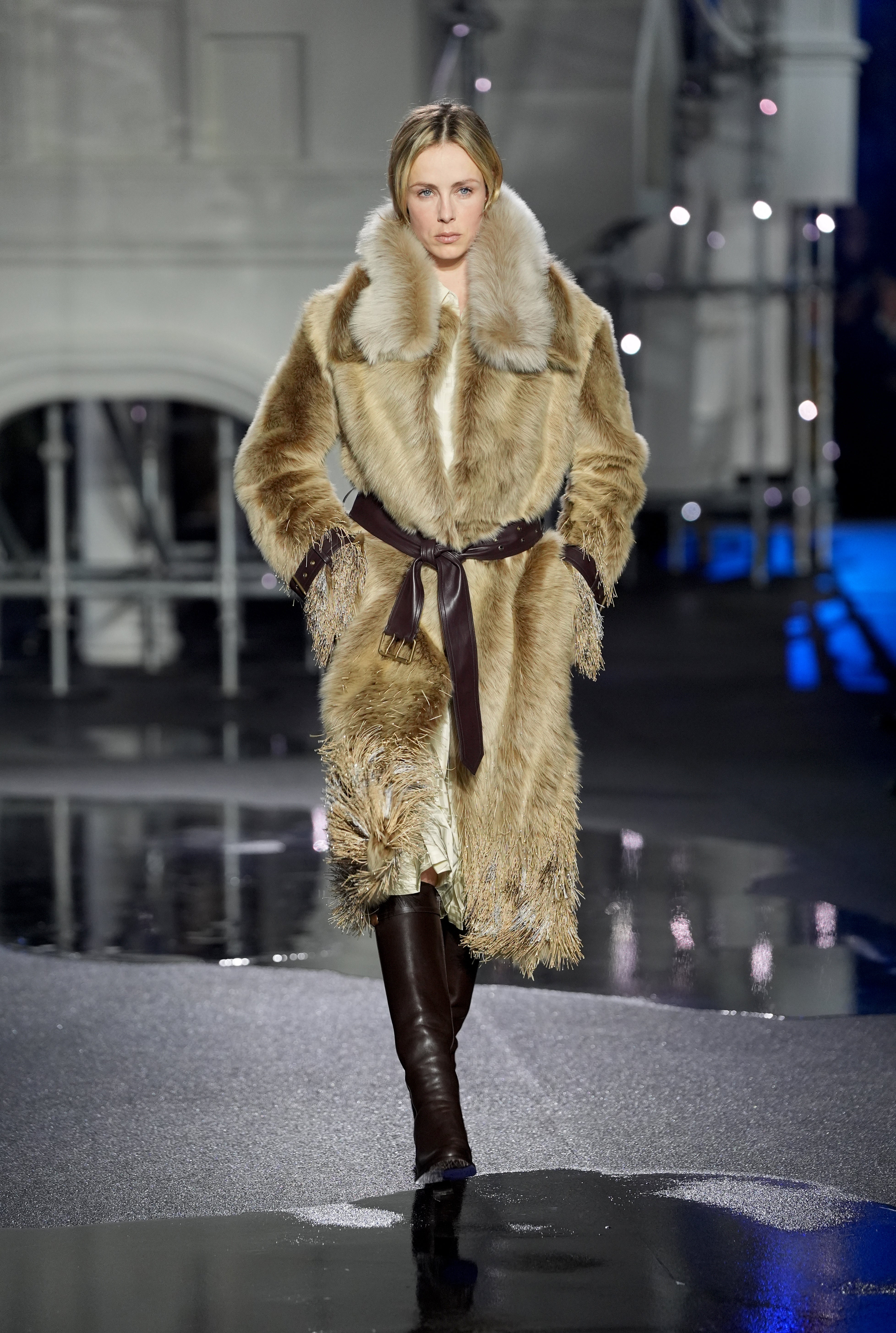 Fur was a major trend on the Burberry runway