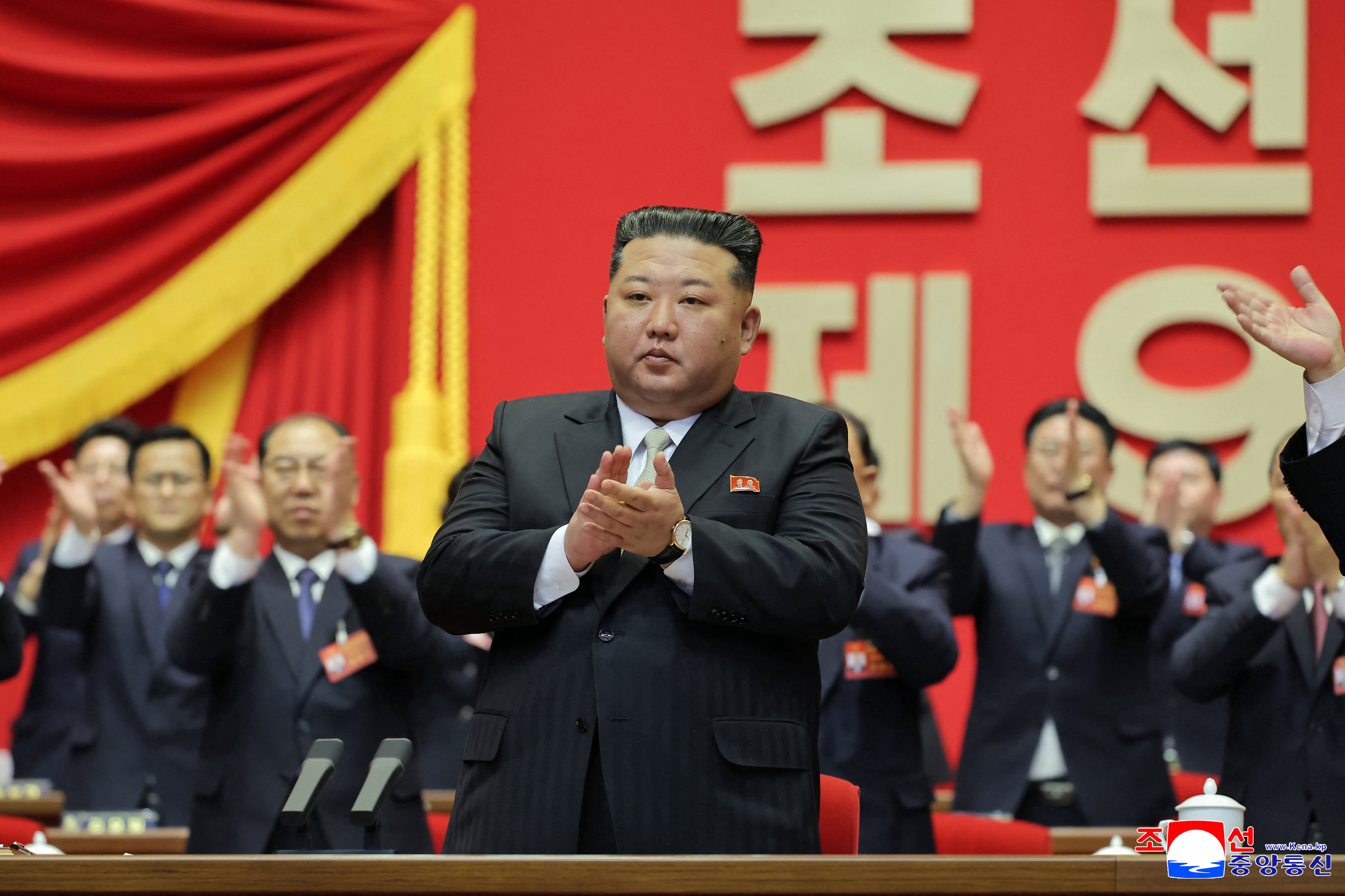 <p>North Korean leader Kim Jong Un, who was elected as the General Secretary of the Workers' Party of Korea, at the Ninth Congress in Pyongyang</p>