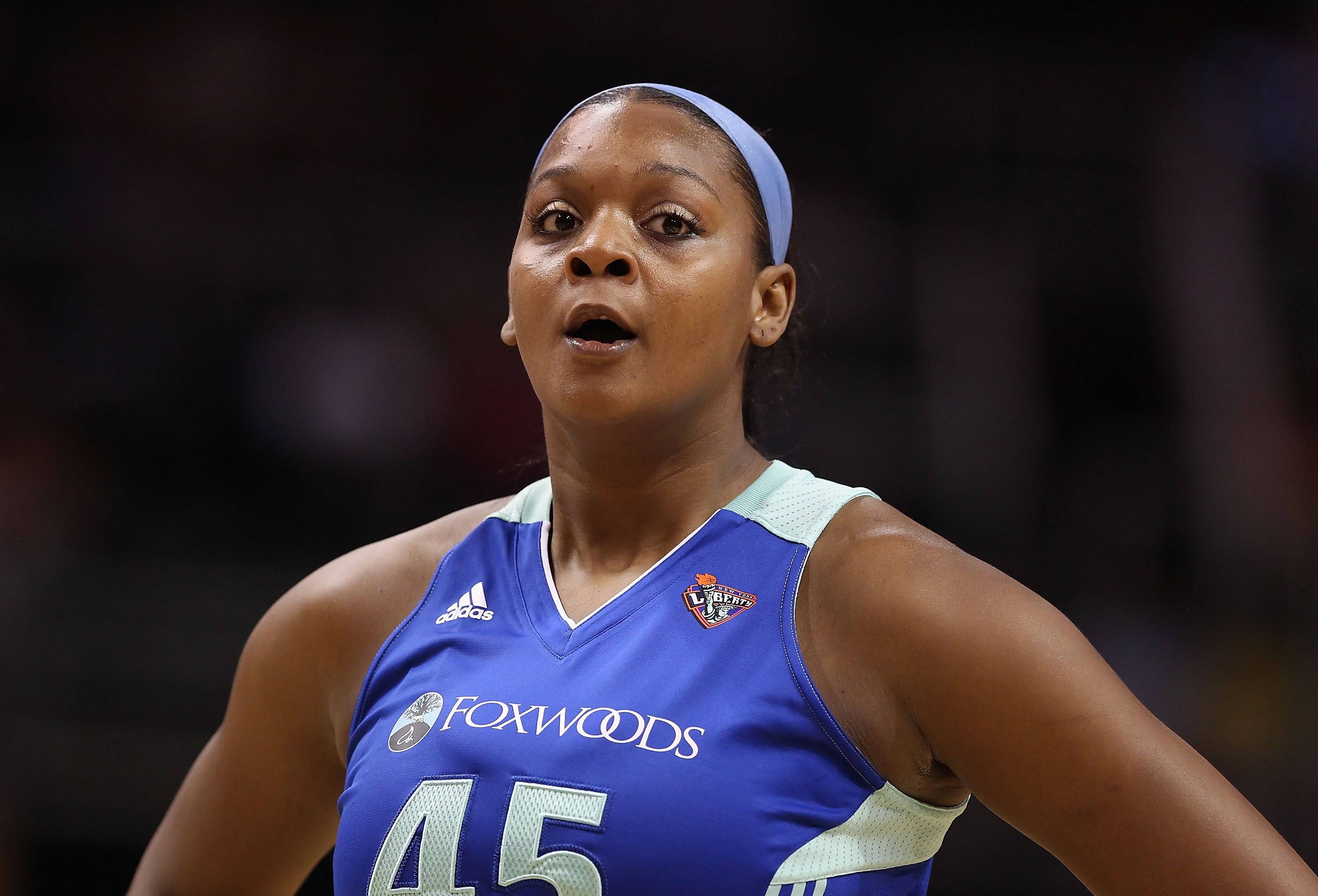 <p>Kara Braxton of the New York Liberty </p>