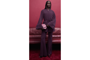 & Other Stories co-ord kimono style blazer in burgundy