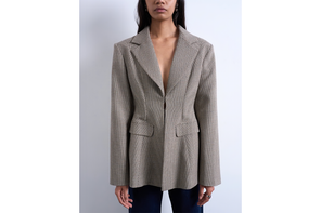 Topshop check cinched in blazer