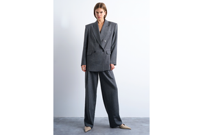 Asos double breasted oversized grey blazer