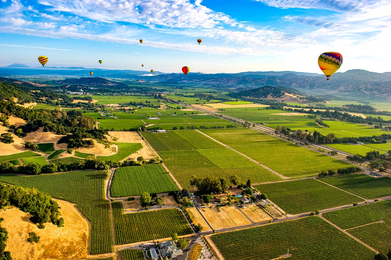 A hot air balloon ride is a memorable way to take in the glory of Napa Valley