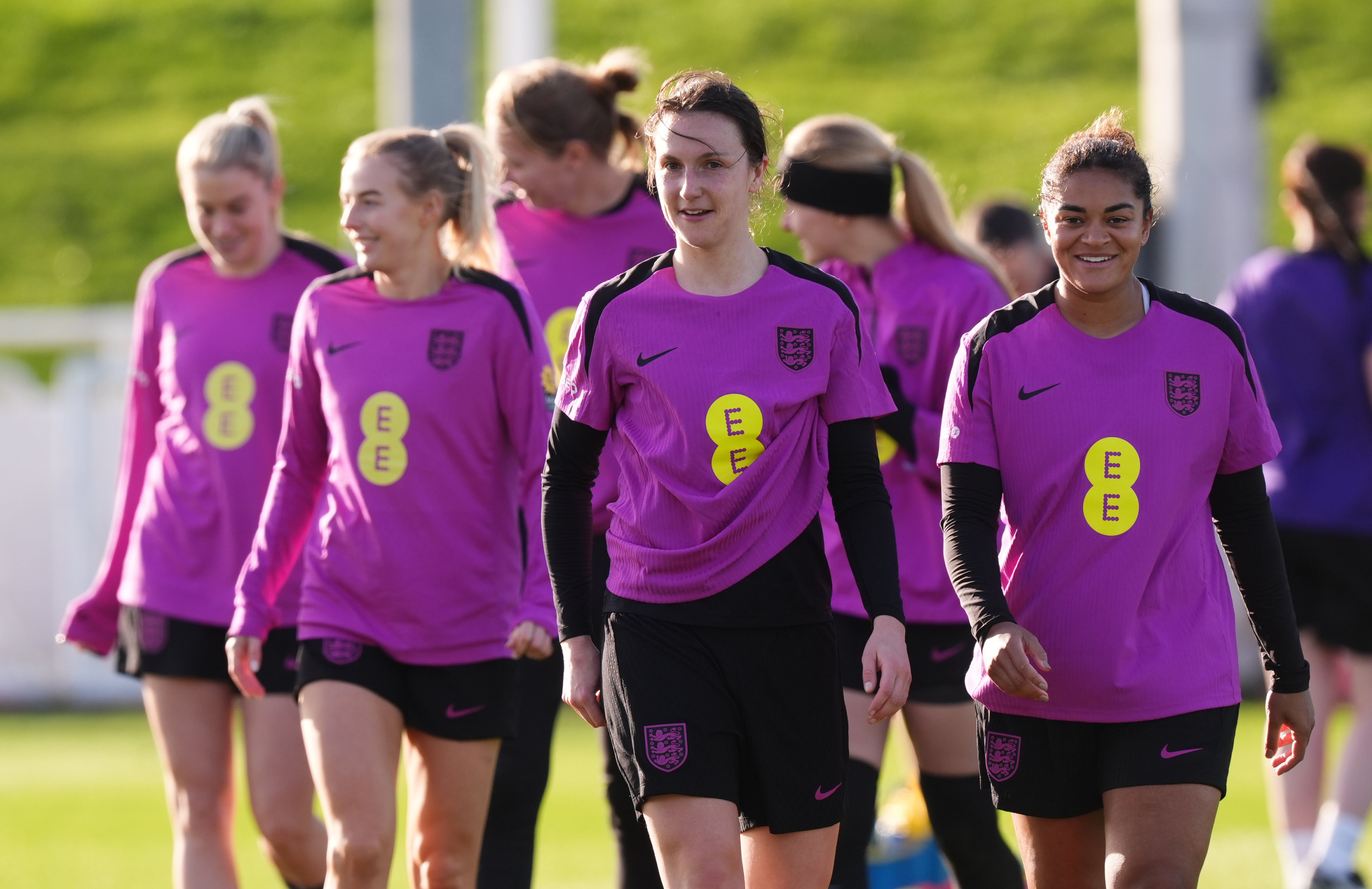 England’s players in training on Tuesday (Mike Egerton/PA)