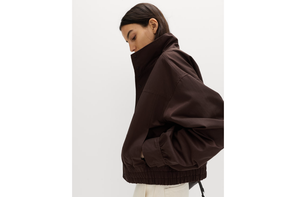 M&S cotton rich funnel neck bomber jacket