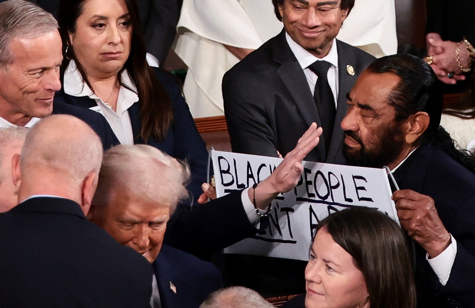 ... And he was expelled again this year for holding up a sign that read ‘Black People Aren’t Apes’