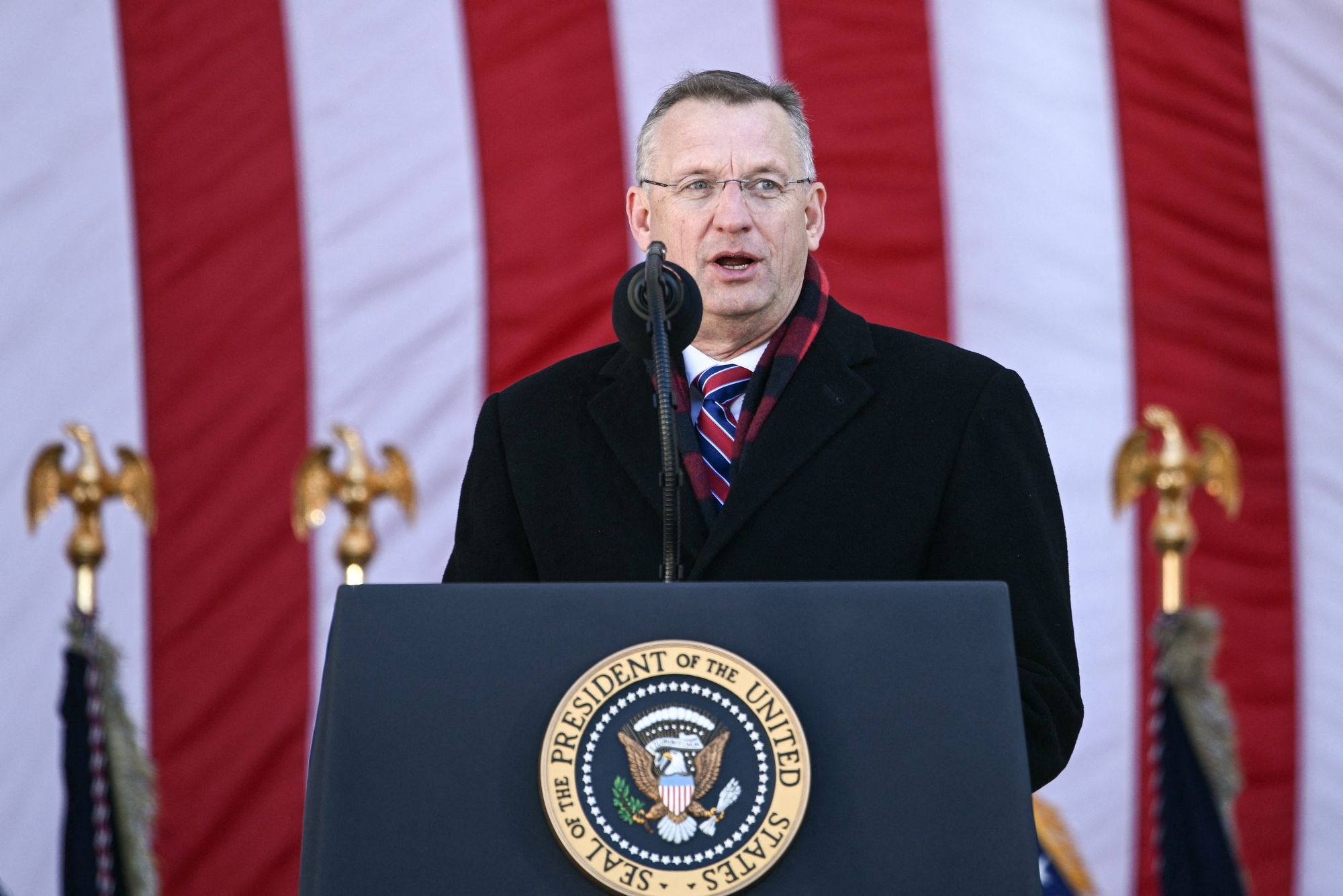 Veterans Affairs Secretary Doug Collins speaks during a Veterans Day ceremony at Arlington National Cemetery in Arlington, Virginia, last November