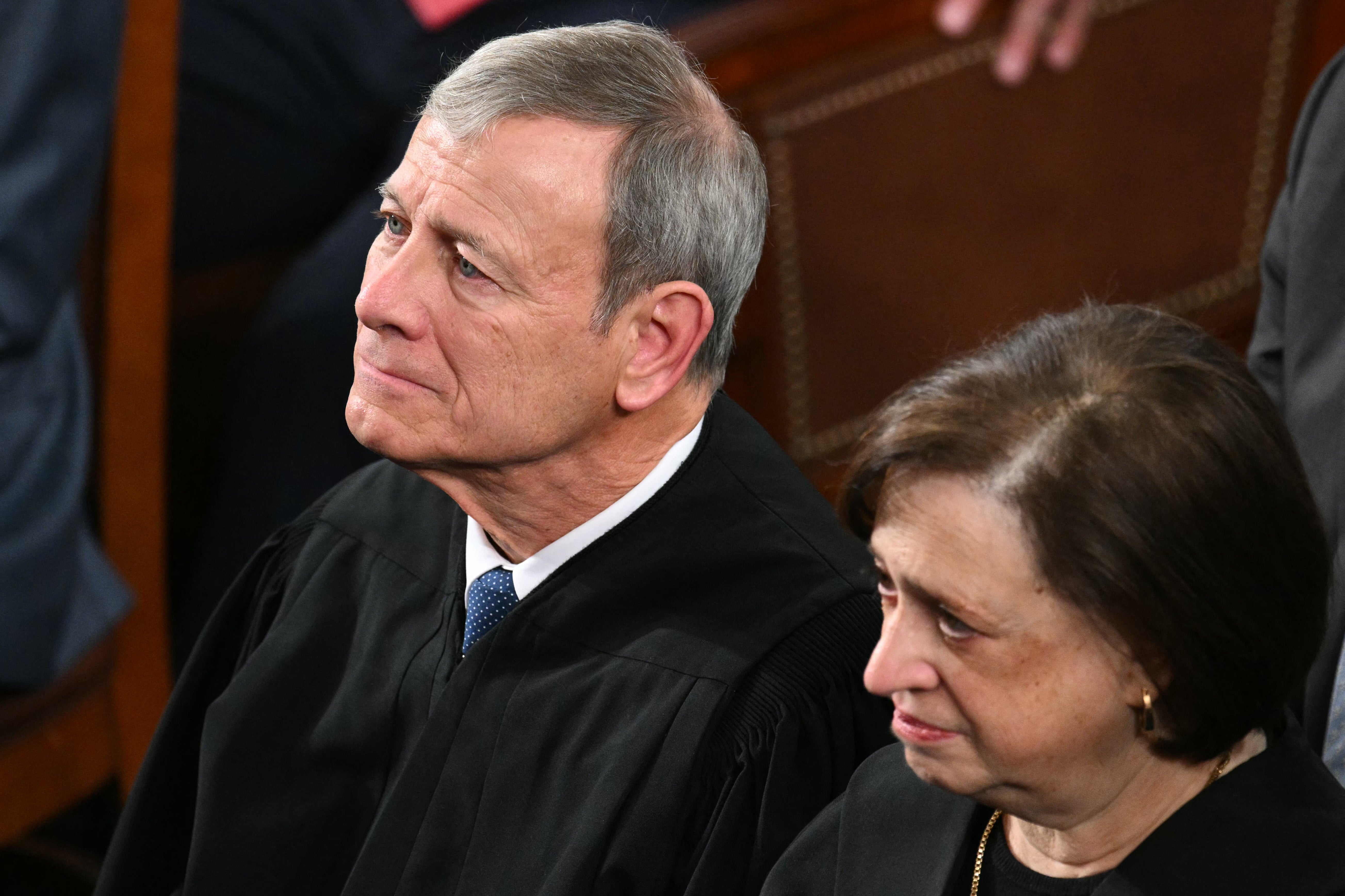 Members of the Supreme Court sat stone-faced as the president described their recent ruling on tariffs as ‘very unfortunate’