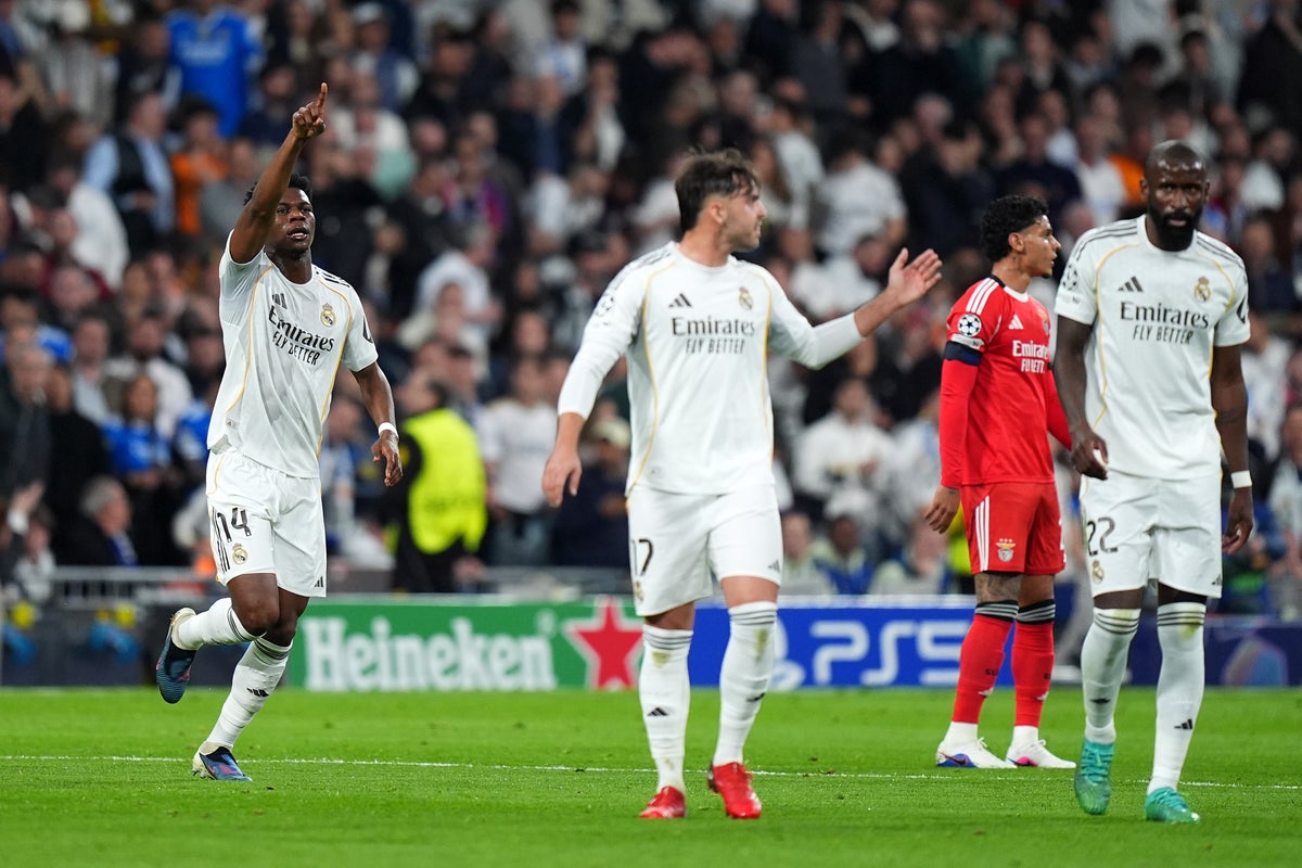 Real Madrid vs Benfica live: Aurelien Tchouameni equalises two minutes after Rafa Silva’s opener