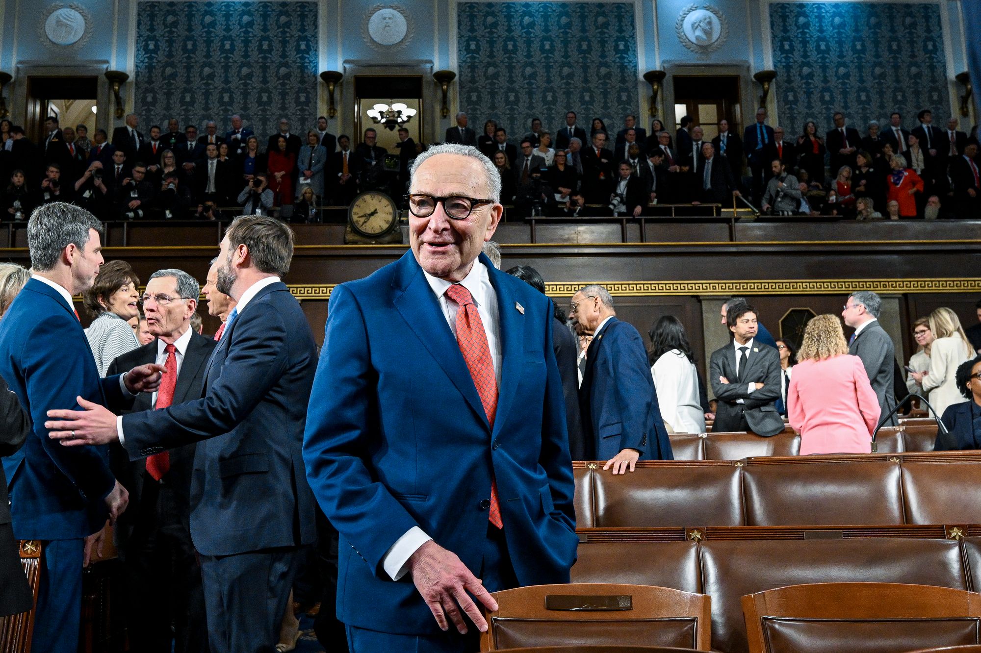 Senate Minority Leader Chuck Schumer said Trump’s 'State of Delusion' speech 'failed to acknowledge...the reality millions of people face every day with higher costs, unaffordable housing, more chaos, and more corruption'