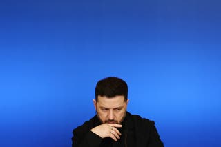 Ukraine's president Volodymyr Zelensky attends a joint press conference following his meeting with Nordic and Baltic states leadears in Kyiv