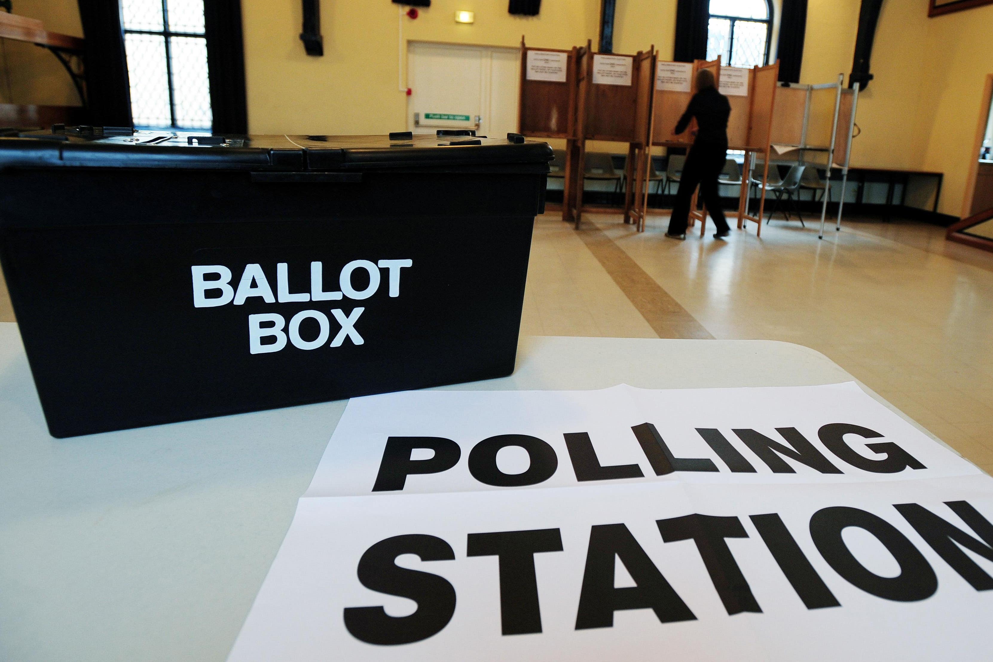 A voting ballot box