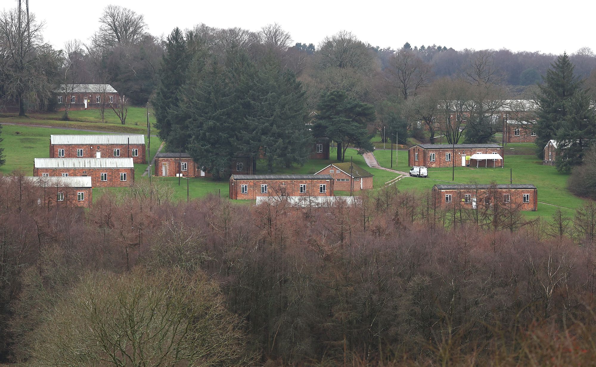 Asylum seekers have been moved into this former army training camp in Crowborough, England, as part of the Home Office’s plans to reduce reliance on hotels