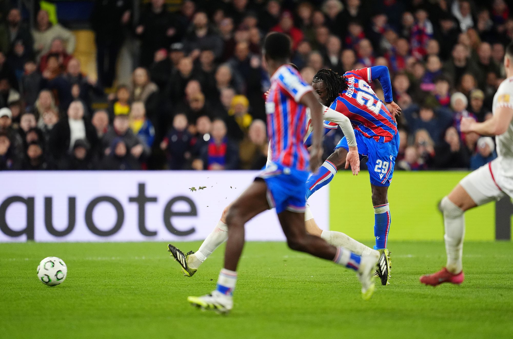 Crystal Palace's Evann Guessand scores their side's second goal