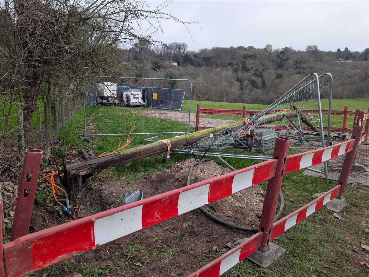 Damage caused by thieves at the generator location on Hacılar Road