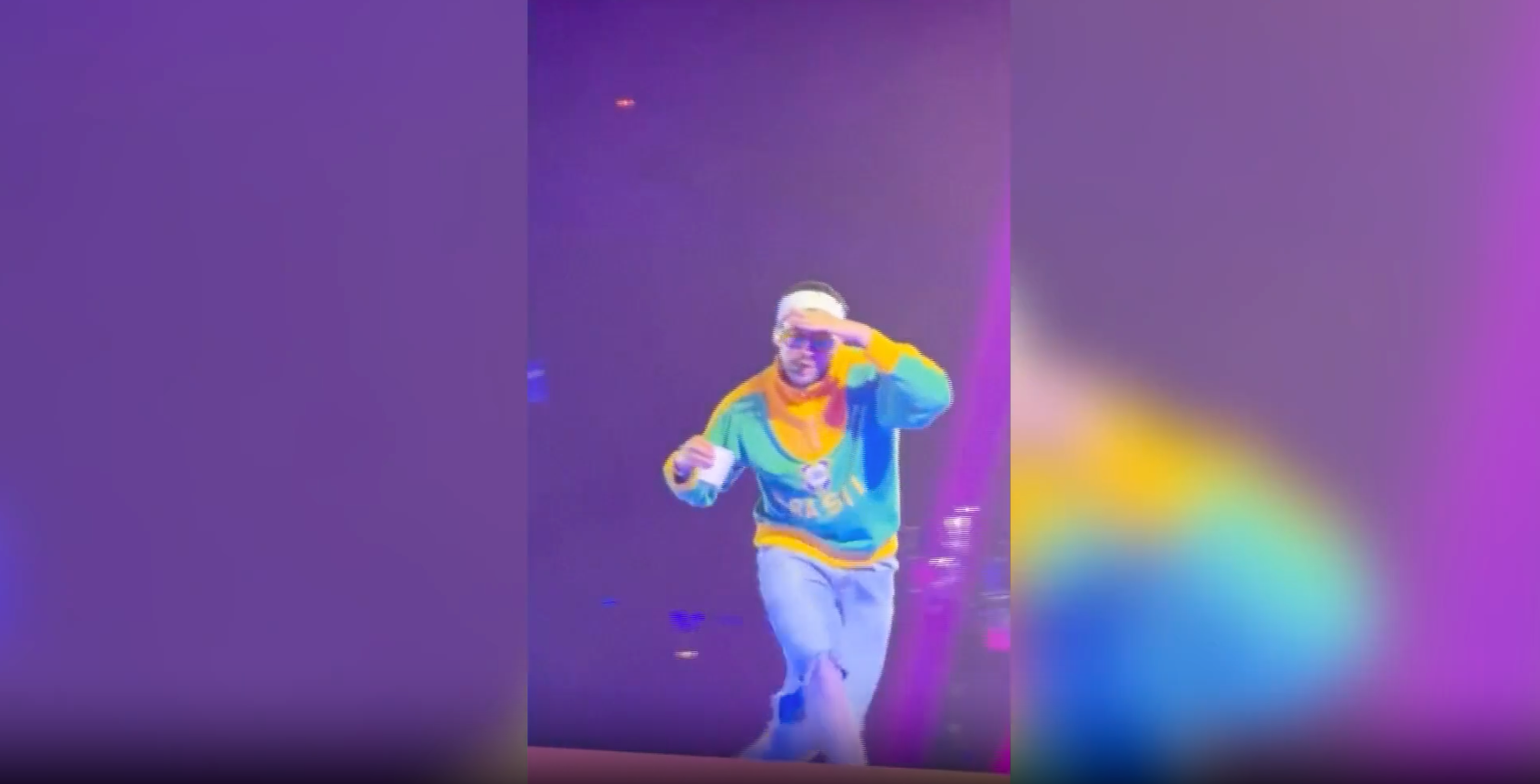 Bad Bunny wears Pele’s 1996 World Cup jacket during Brazil show