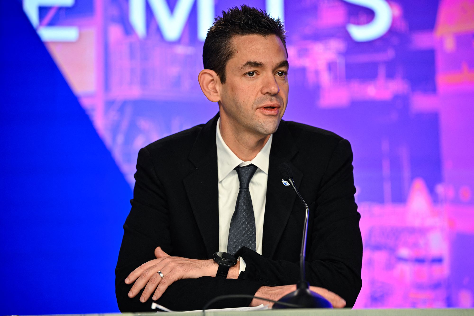 NASA Administrator Jared Isaacman speaks during a press conference in Florida on Friday (AFP via Getty Images)