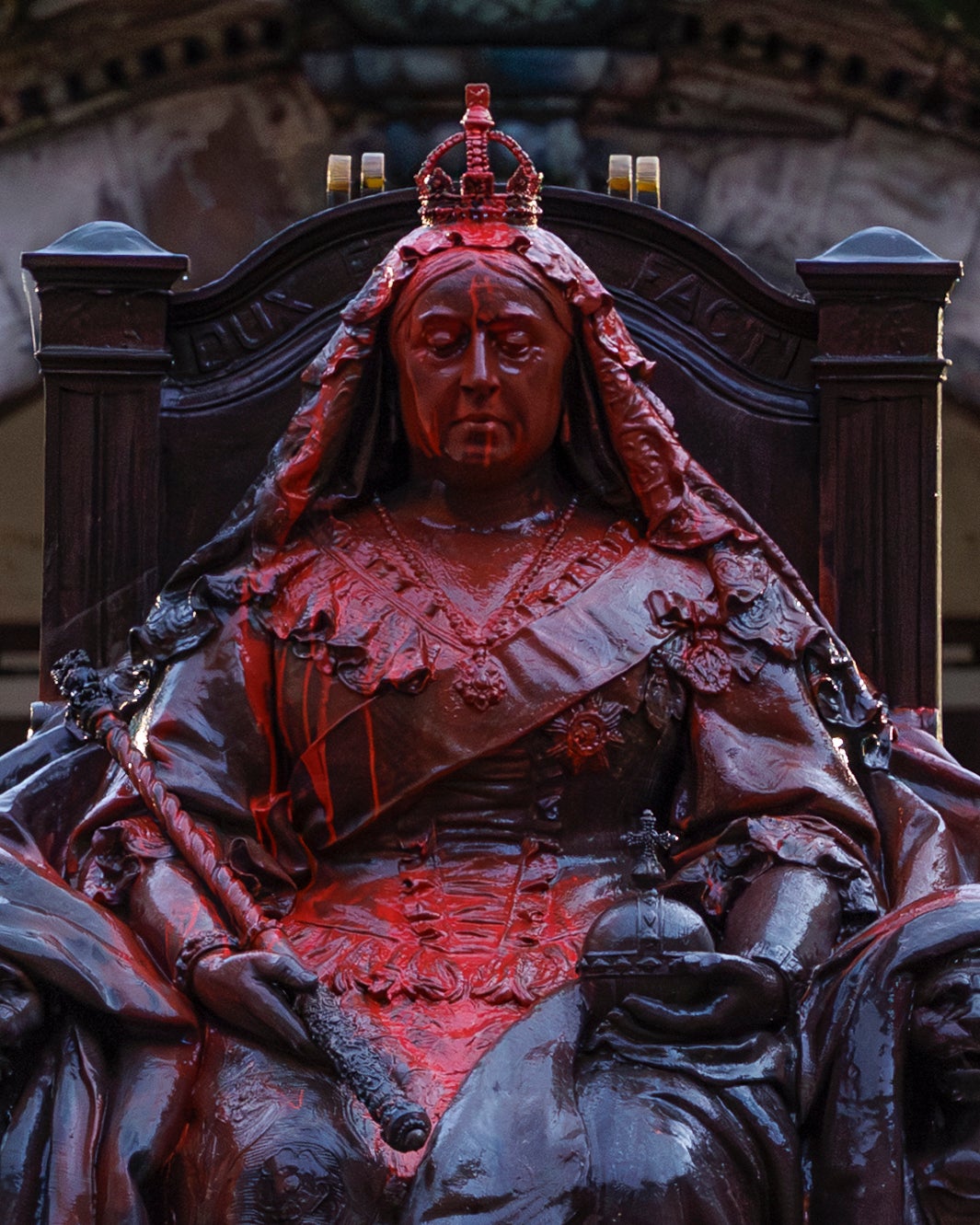 Queen Victoria statue ‘vandalised by activist group’ in paint attack