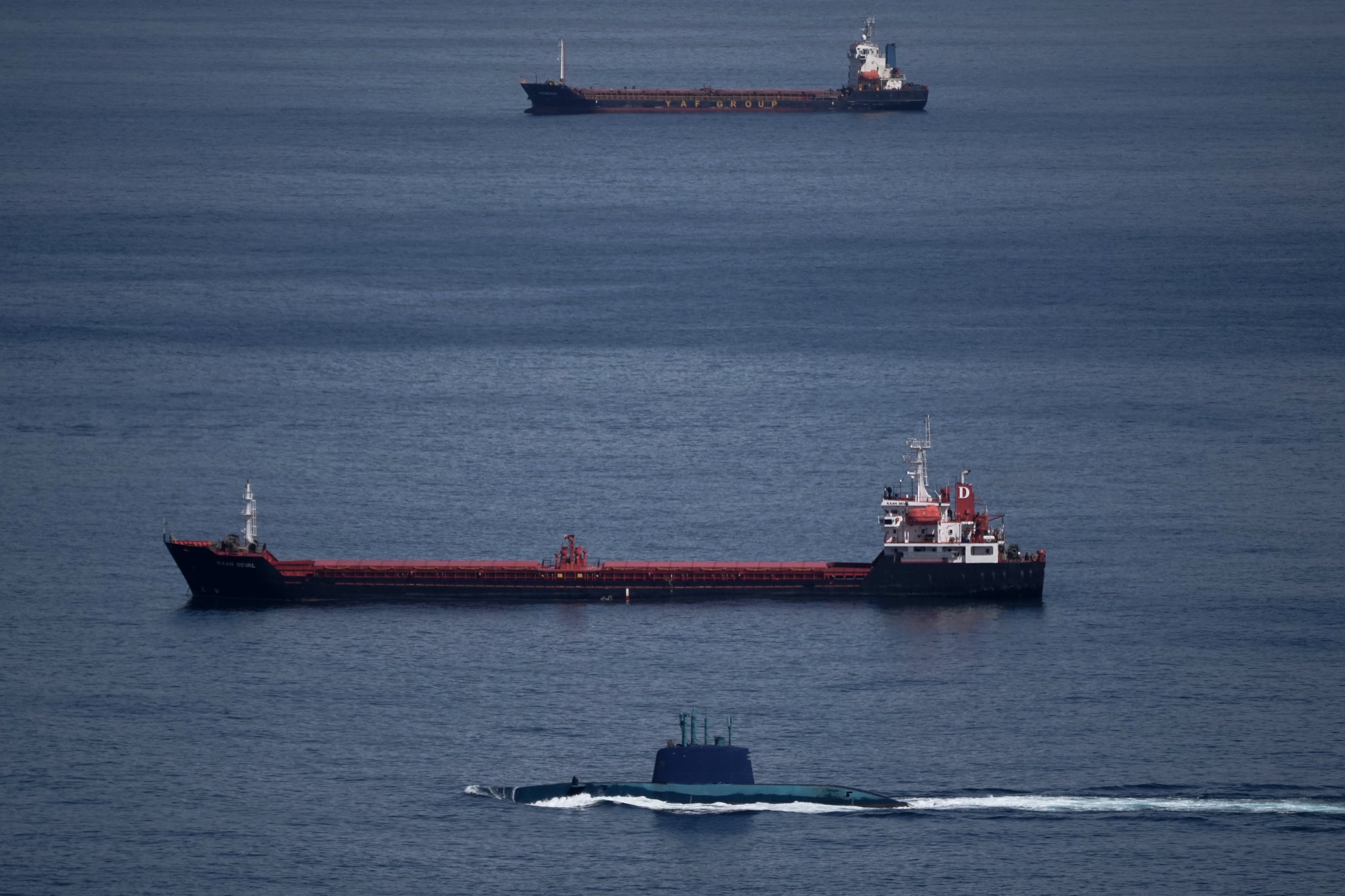 An Israeli submarine is seen in the Haifa Bay , northern Israel, Saturday, 28 February