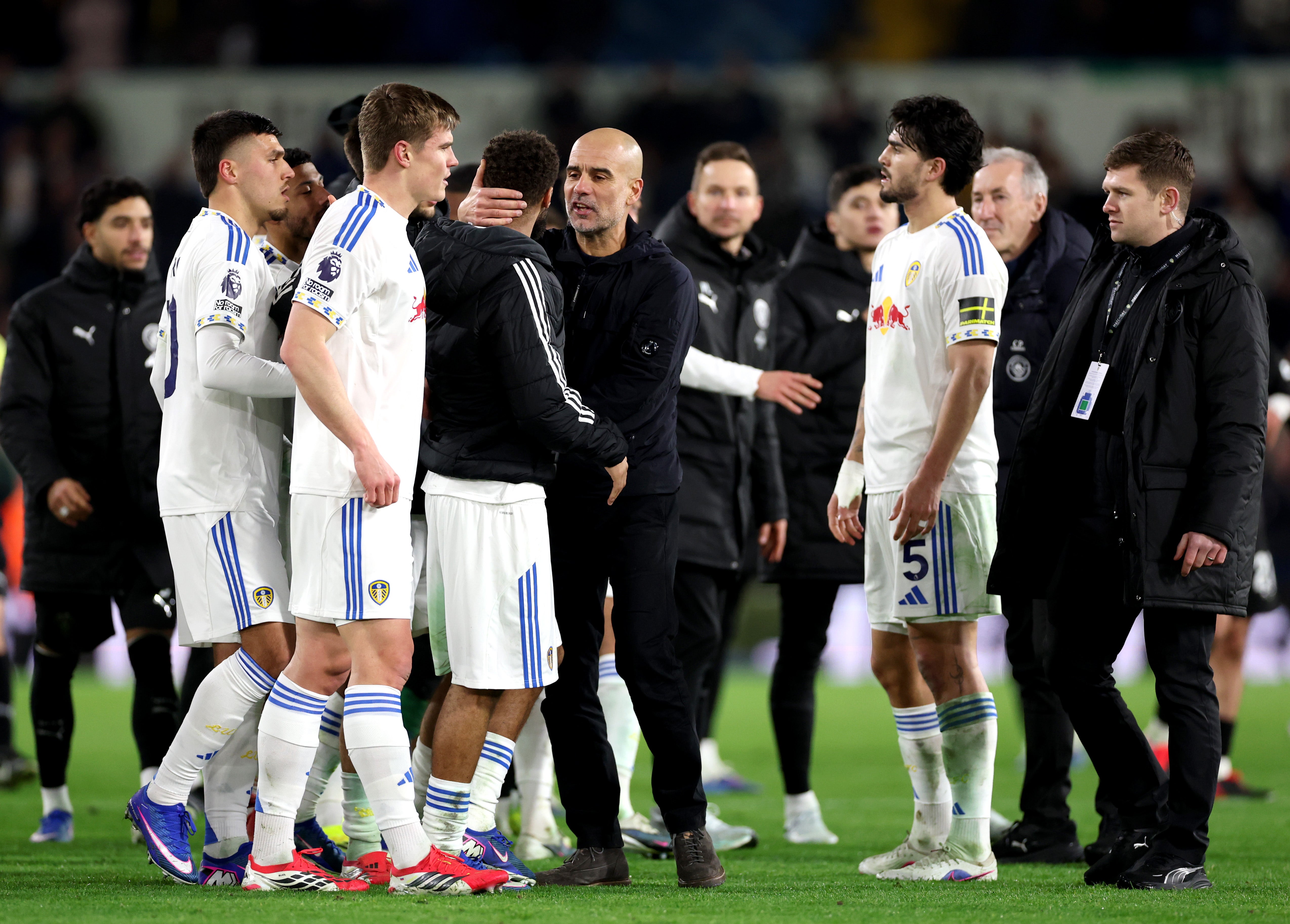 Pep Guardiola attempted to defuse tensions at full time