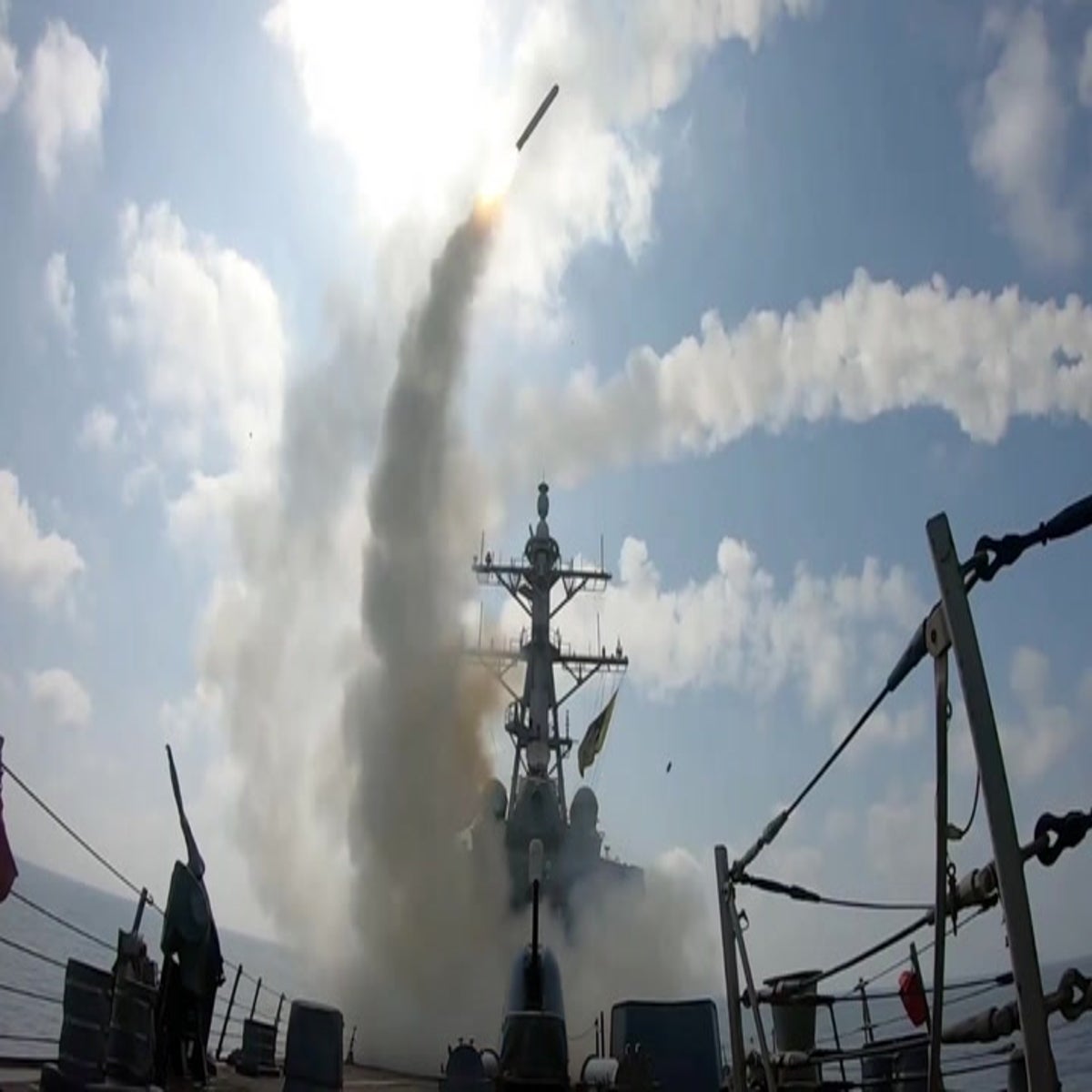 Video shows moment US launches strikes on Iran from aircraft carrier | News  | Independent TV