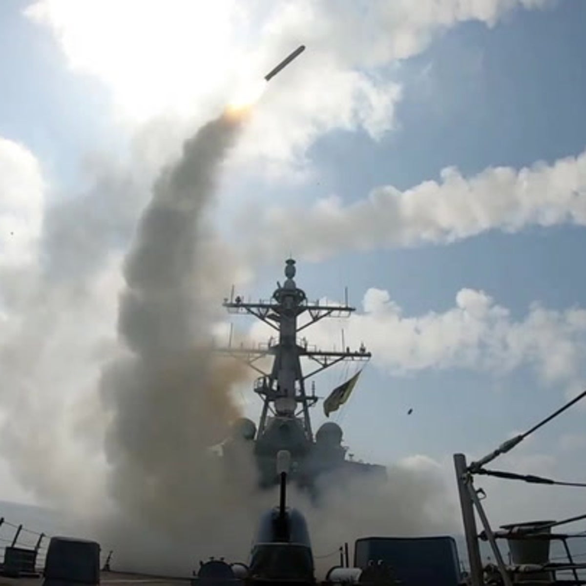 Video shows moment US launches strikes on Iran from aircraft carrier | News | Independent TV