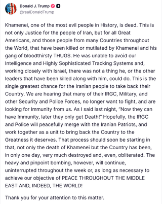 Trump made the announcement on his social media site, Truth Social