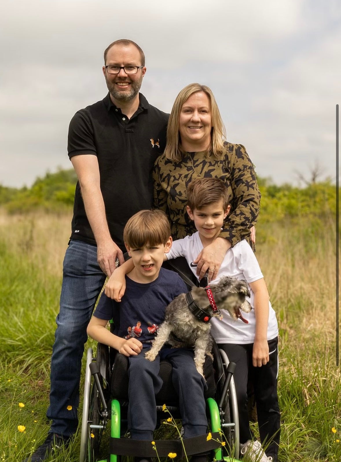 Amy, her husband, Greg, and her sons, Frankie and Rory