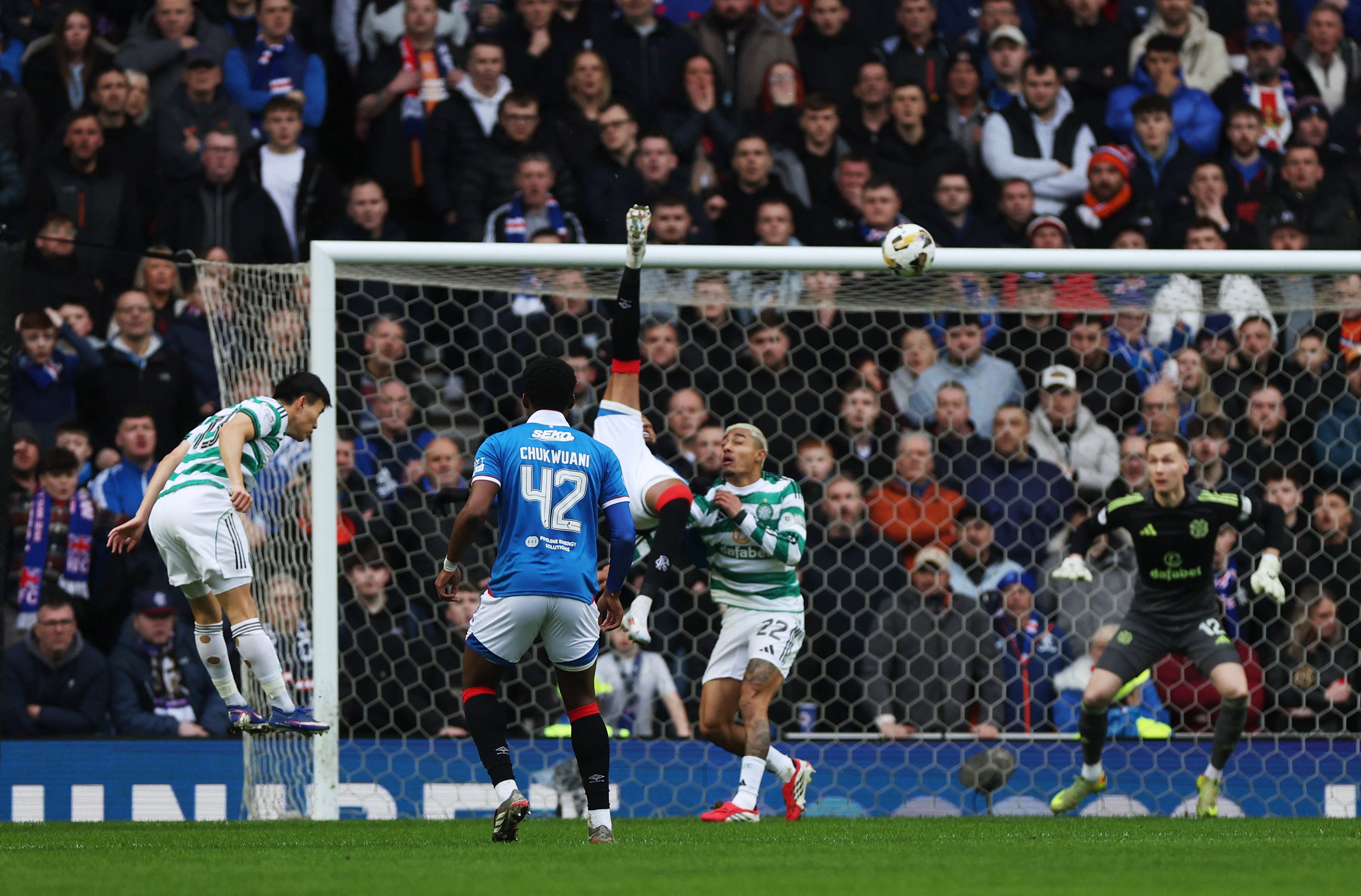 Youssef Chermiti scored one of the great Old Firm goals with his early overhead kick