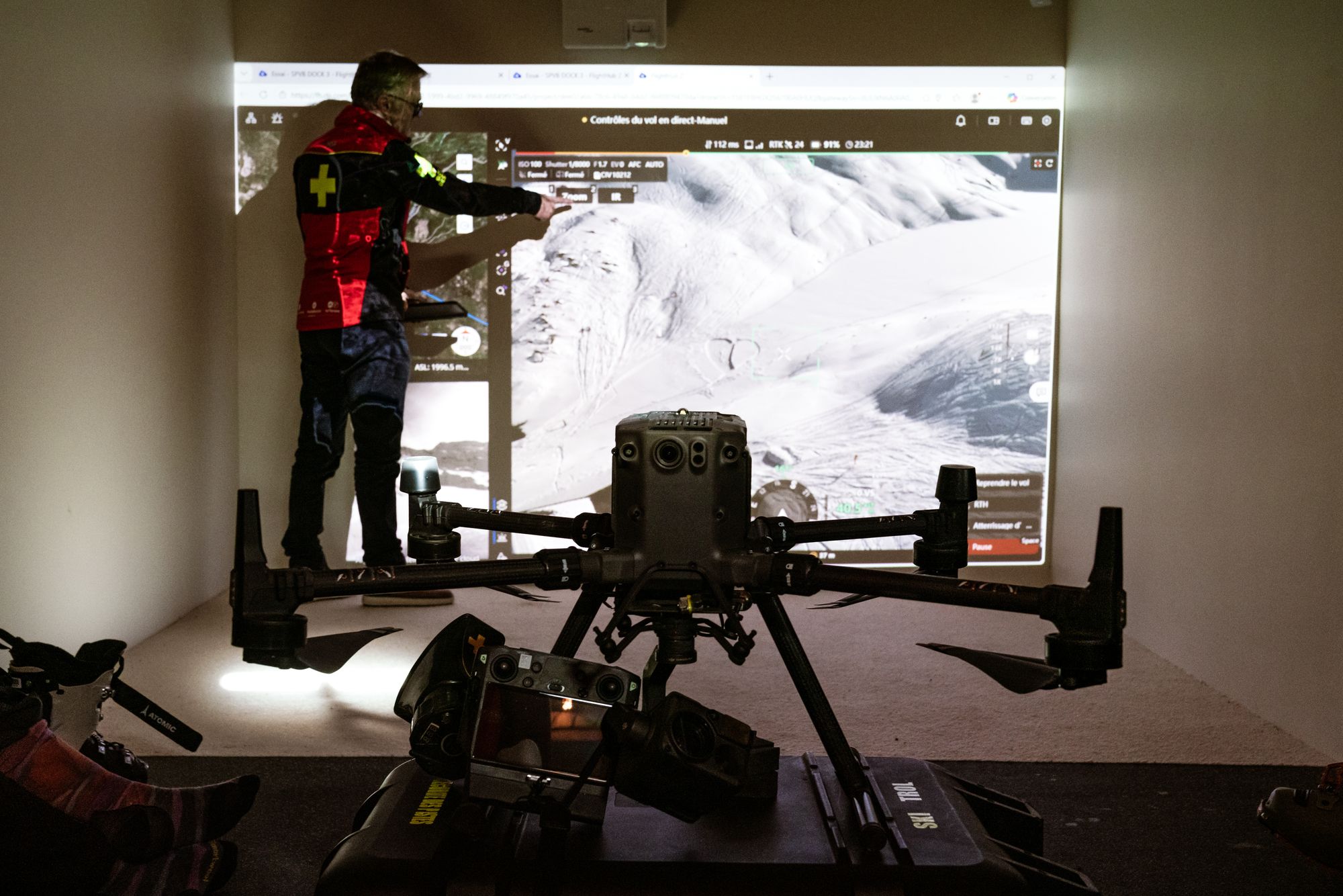 The drone being demonstrated