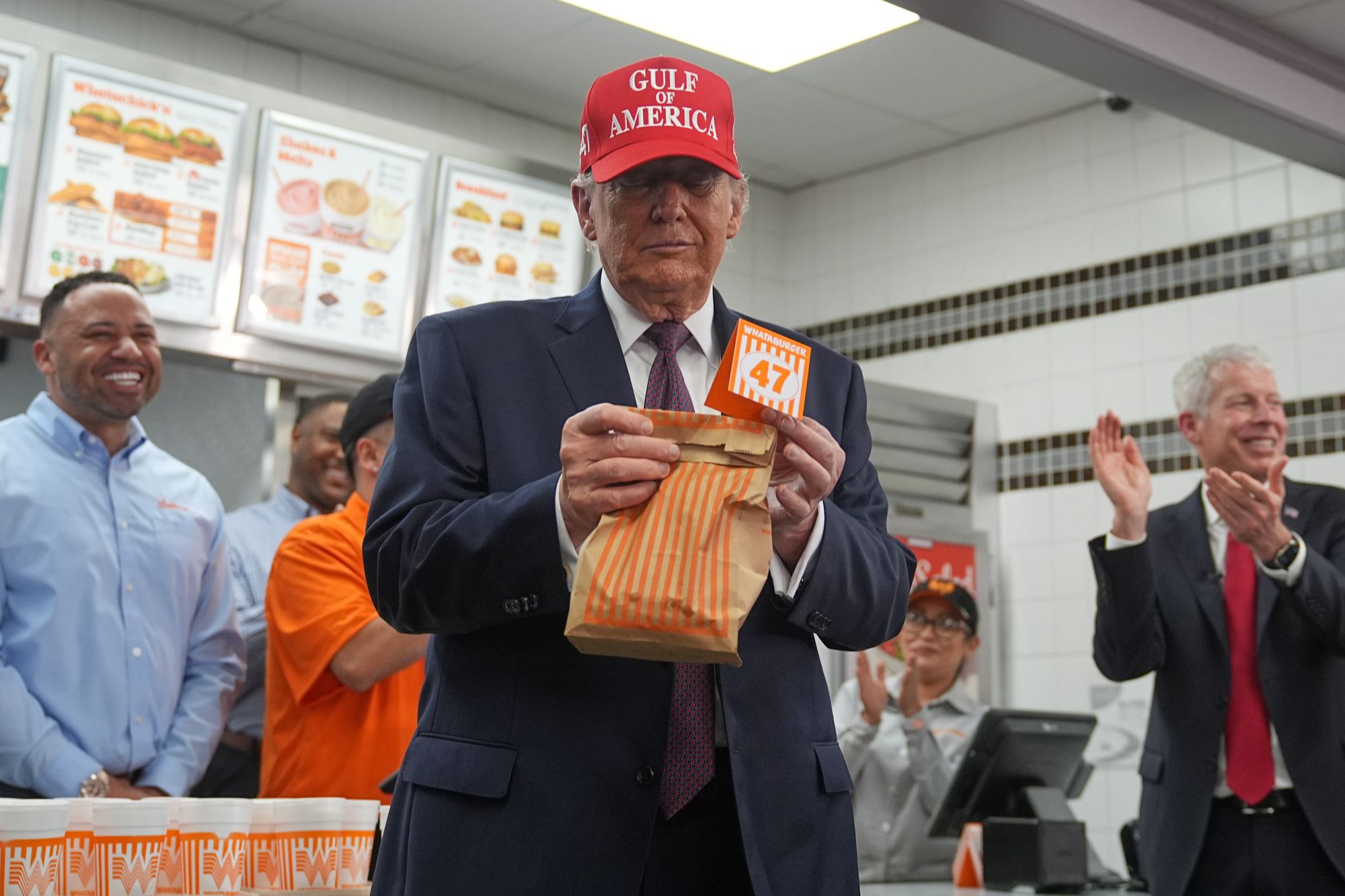 In the hours after giving the Pentagon the green light, Trump spoked at a campaign rally in Texas and then visited a Whataburger restaurant in Corpus Christi