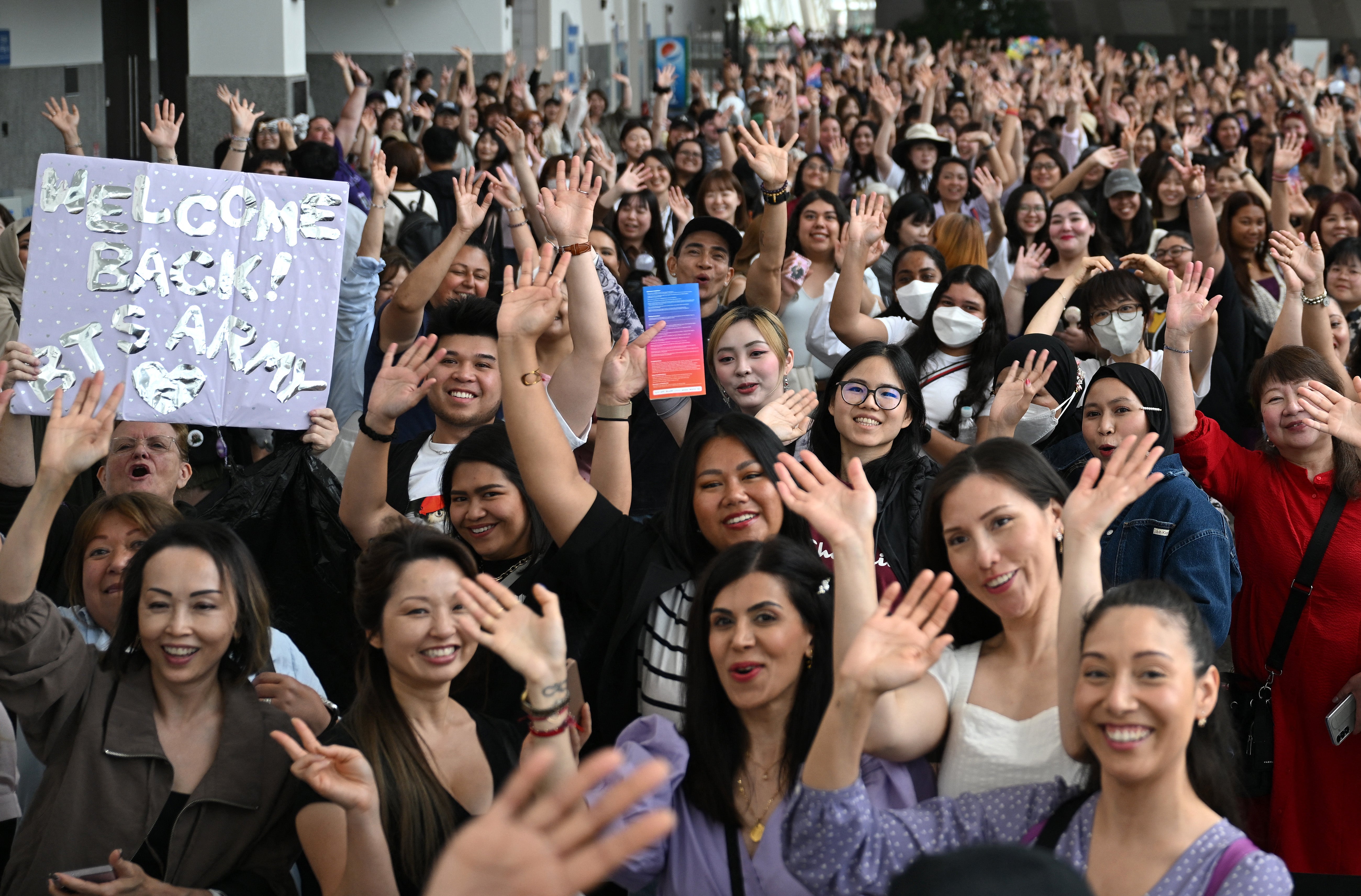 BTS fans queue up for the annual 'BTS Festa' celebrating the group's debut anniversary in Goyang in June 2025