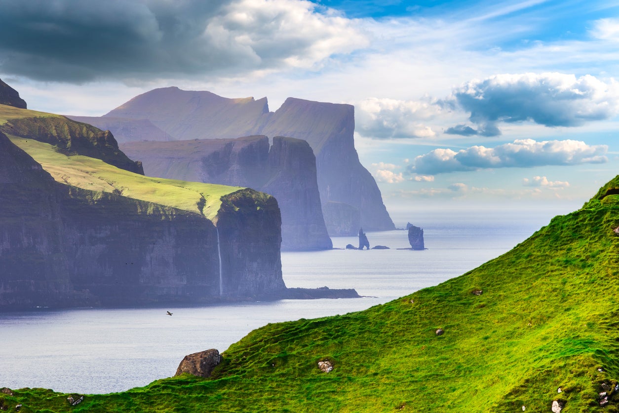 There’s something eye-catching at every turn in the Faroe Islands. The picture here was taken from the island of Kalsoy