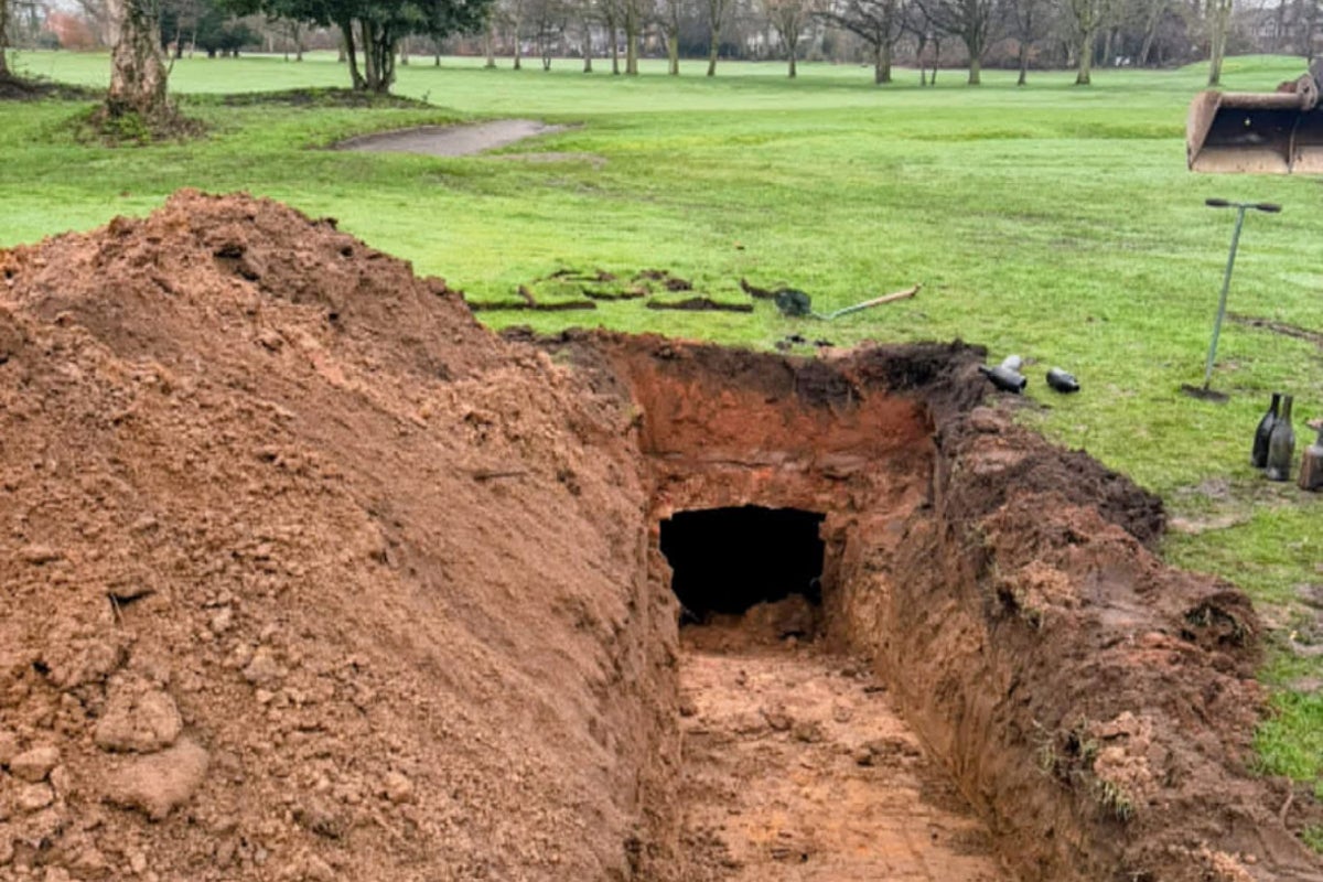 Abandoned wine cellar discovered after sinkhole opens up on Manchester golf course Abandoned wine cellar discovered after sinkhole opens up on Manchester golf course