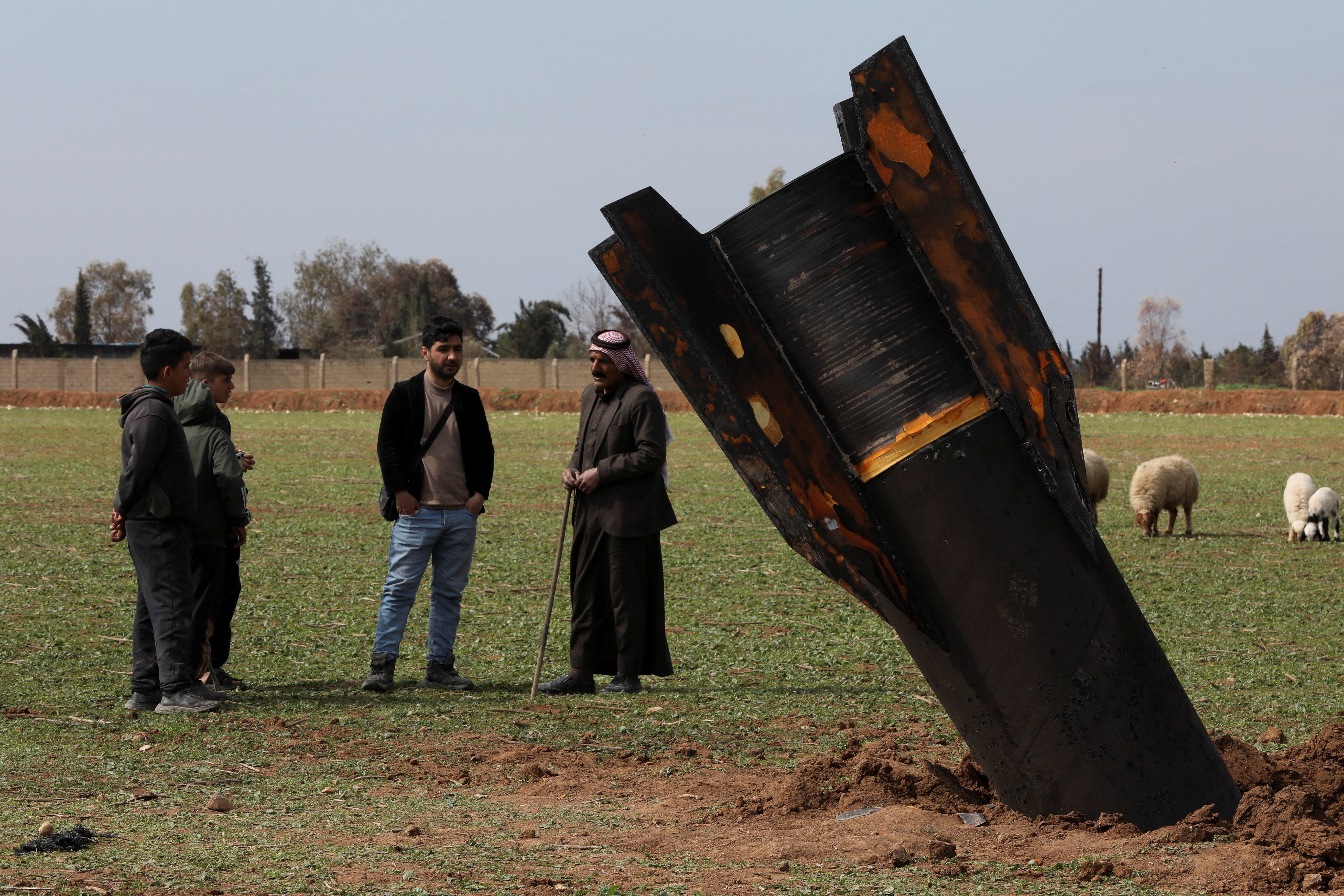 Iranian missile crashed in a field in Syria on Wednesday