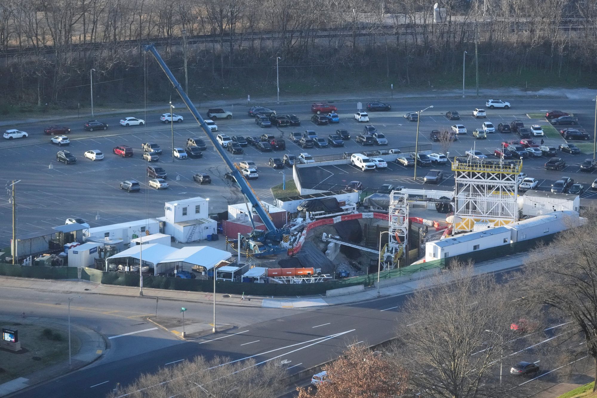 Construction is seen for the Music City Loop, an underground tunnel by Elon Musk's The Boring Company, Friday, Jan. 16, 2026, in Nashville