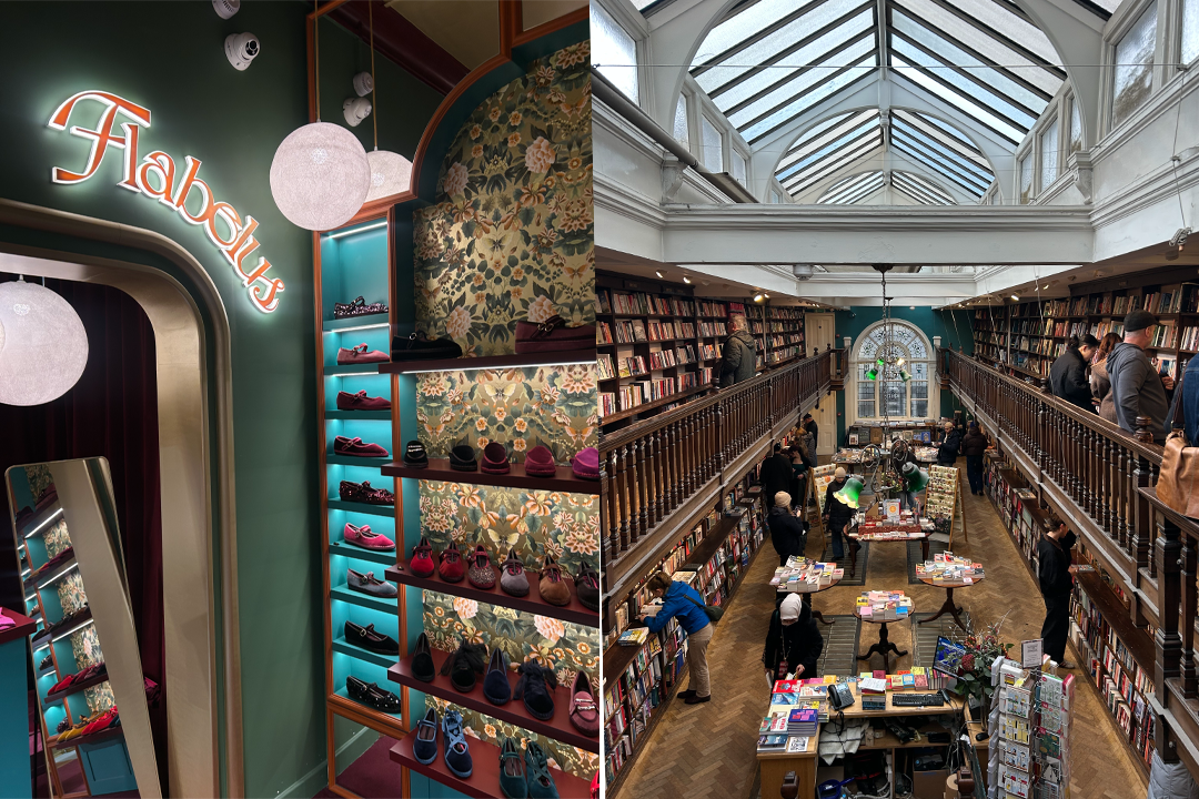 Fableus is my favourite for ballet flats, while Daunt Books is a literary institution