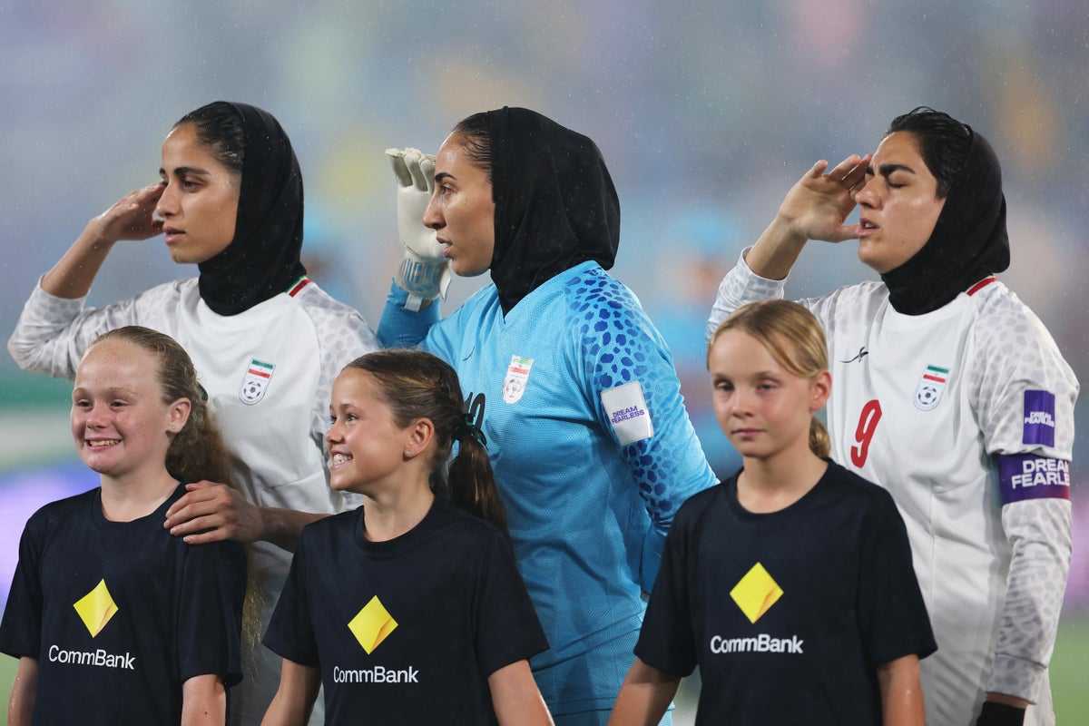 Iran women&rsquo;s football team sing national anthem at Asian Cup just days after silent protest