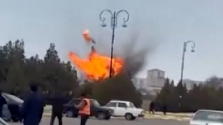 A drone strikes an airport in Azerbaijan