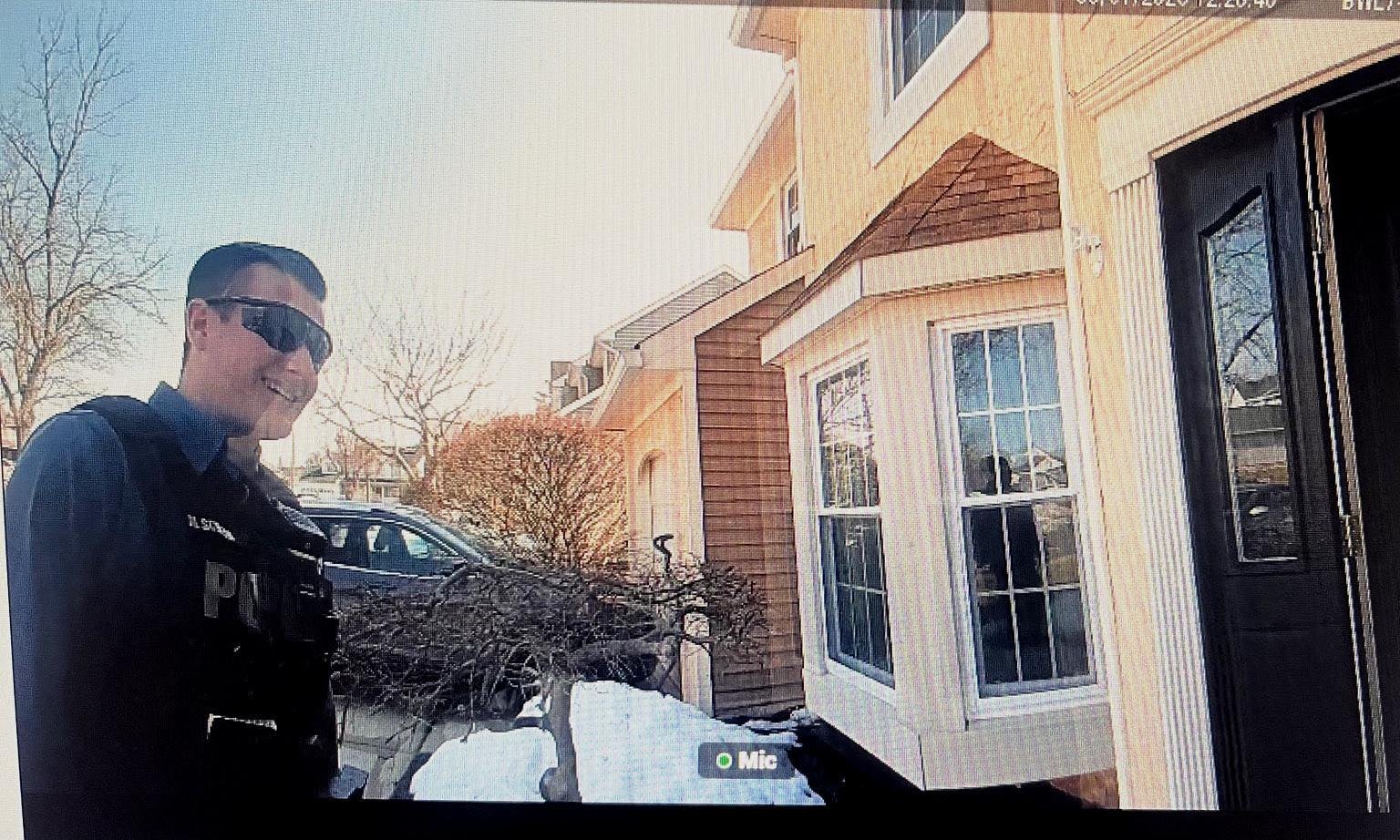 Sgt. Matt Barnett and Officer Mike Scheer (pictured) of the Washington Township Police Department completed the DoorDash delivery