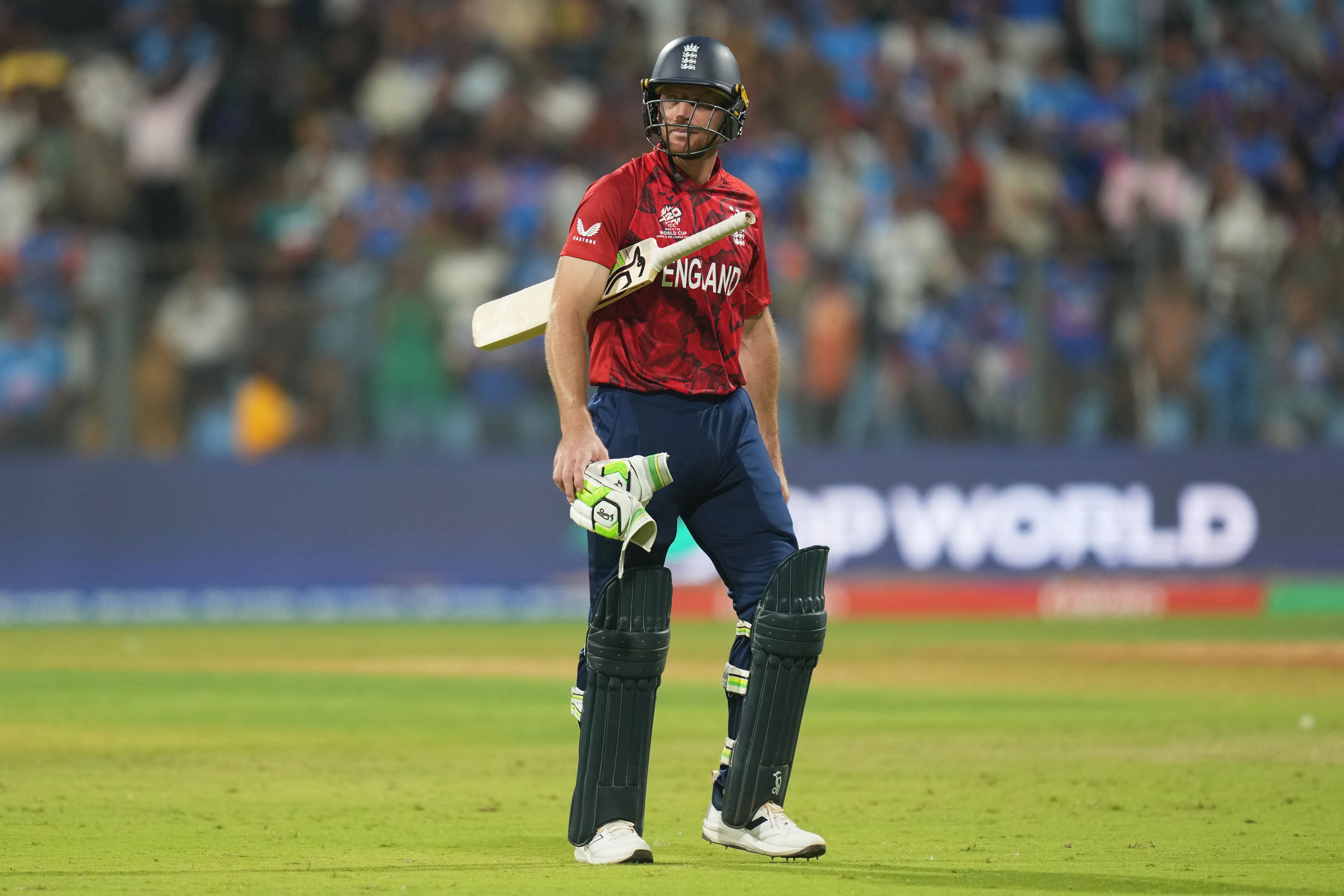 Jos Buttler averaged less than 11 during the T20 World Cup (Rafiq Maqbool/AP)