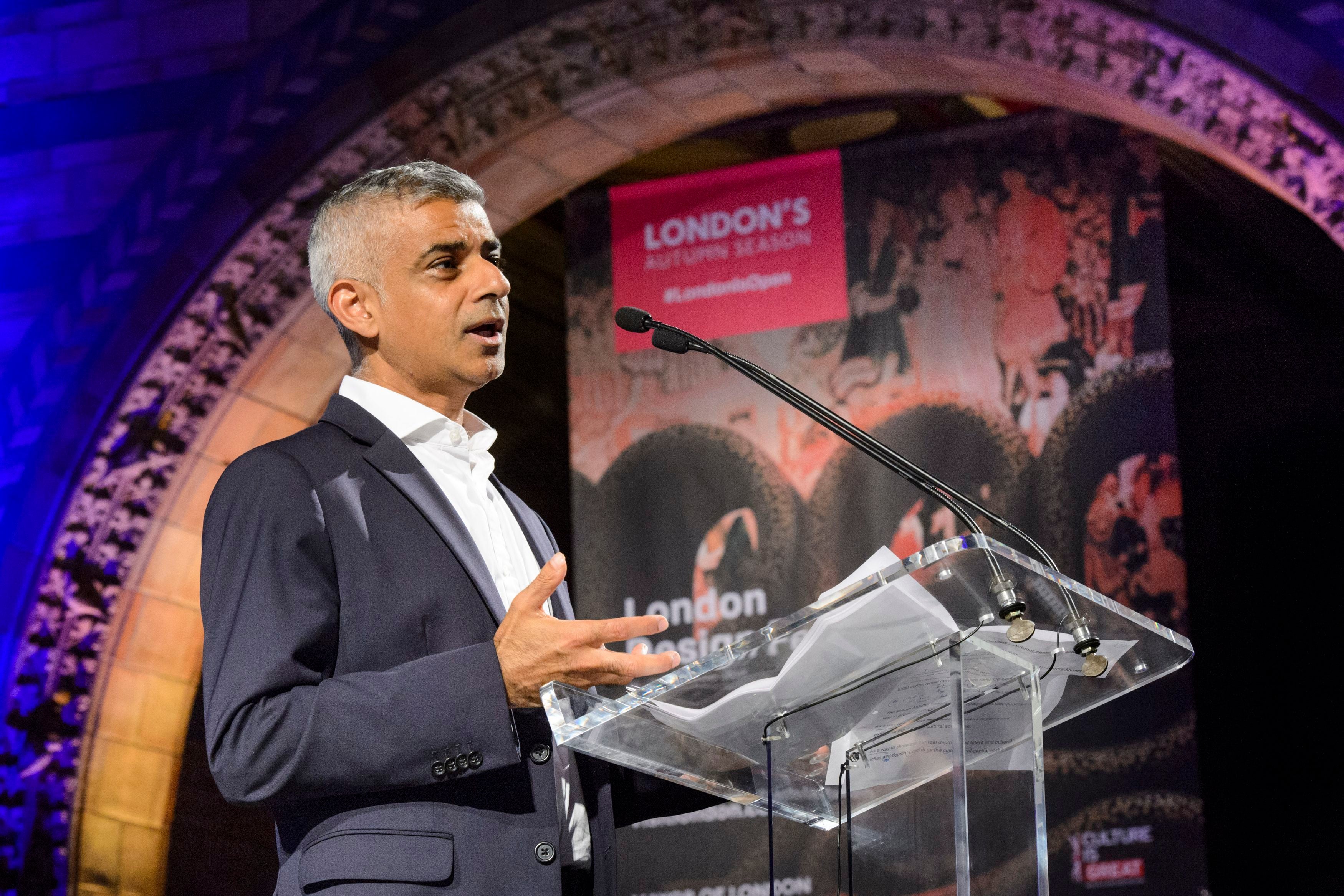 London mayor Sir Sadiq Khan has suggested 80 per cent of the proposed hotel levy should be going towards culture