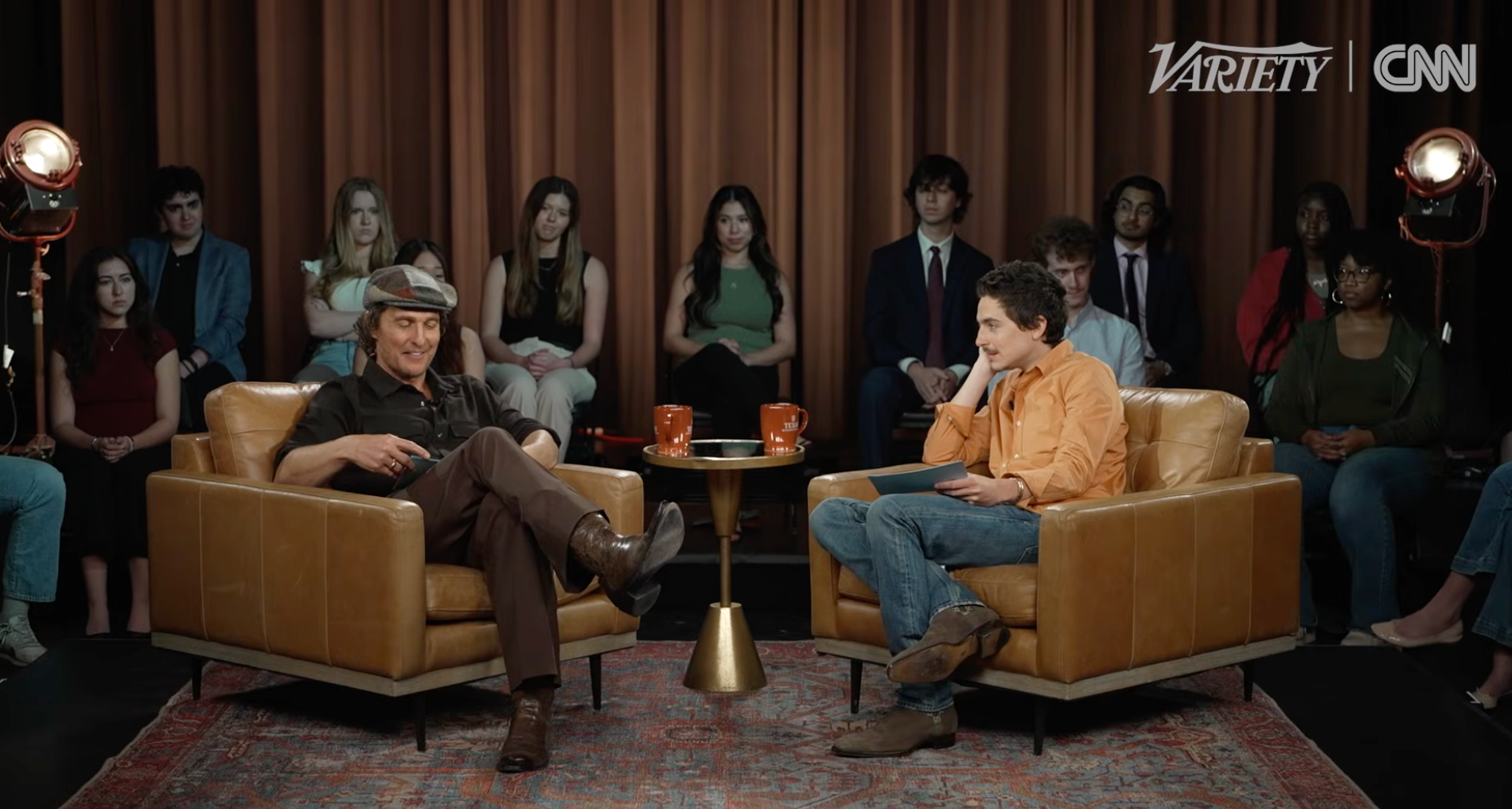 Matthew McConaughey and Timothée Chalamet in conversation for Variety and CNN